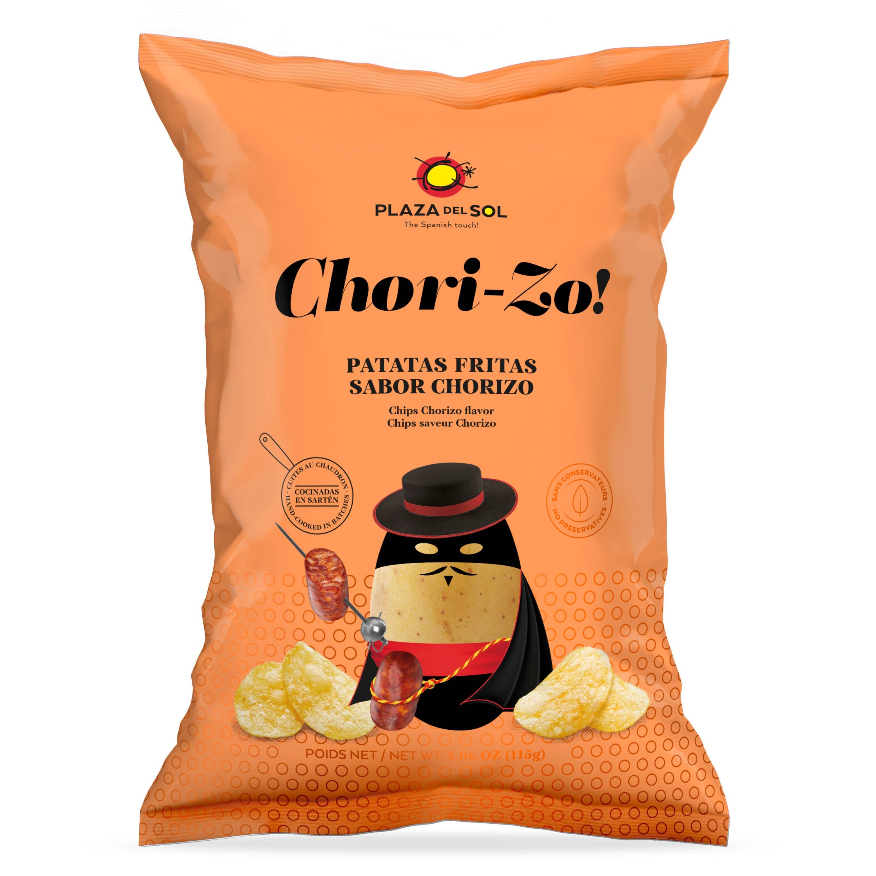 Chips de cartofi Chorizo! (aroma de chorizo spaniol), 115gr Plaza del Sol