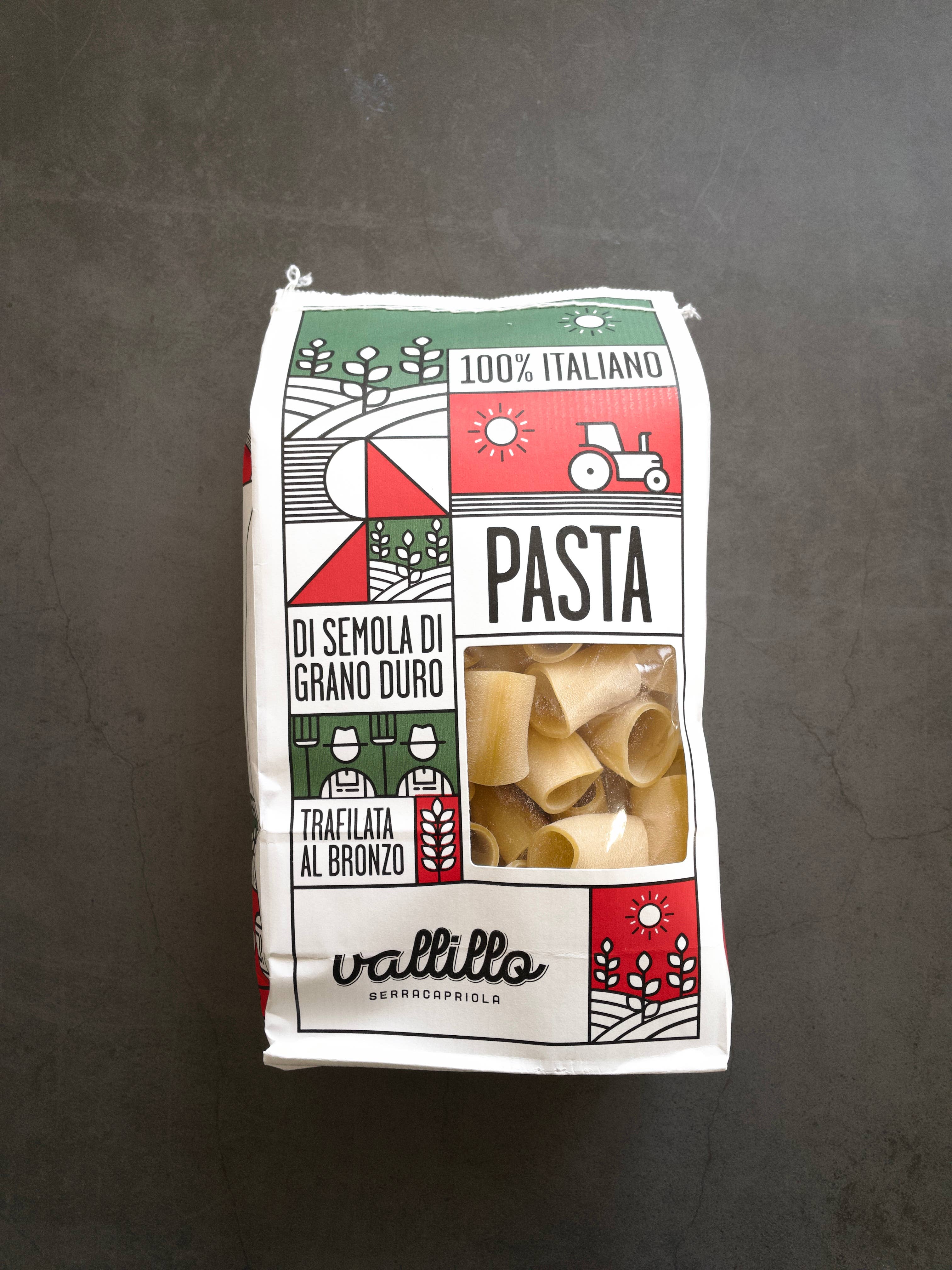 Mezzi Paccheri - Paste artizanale italiene 100%, 500gr Vallillo