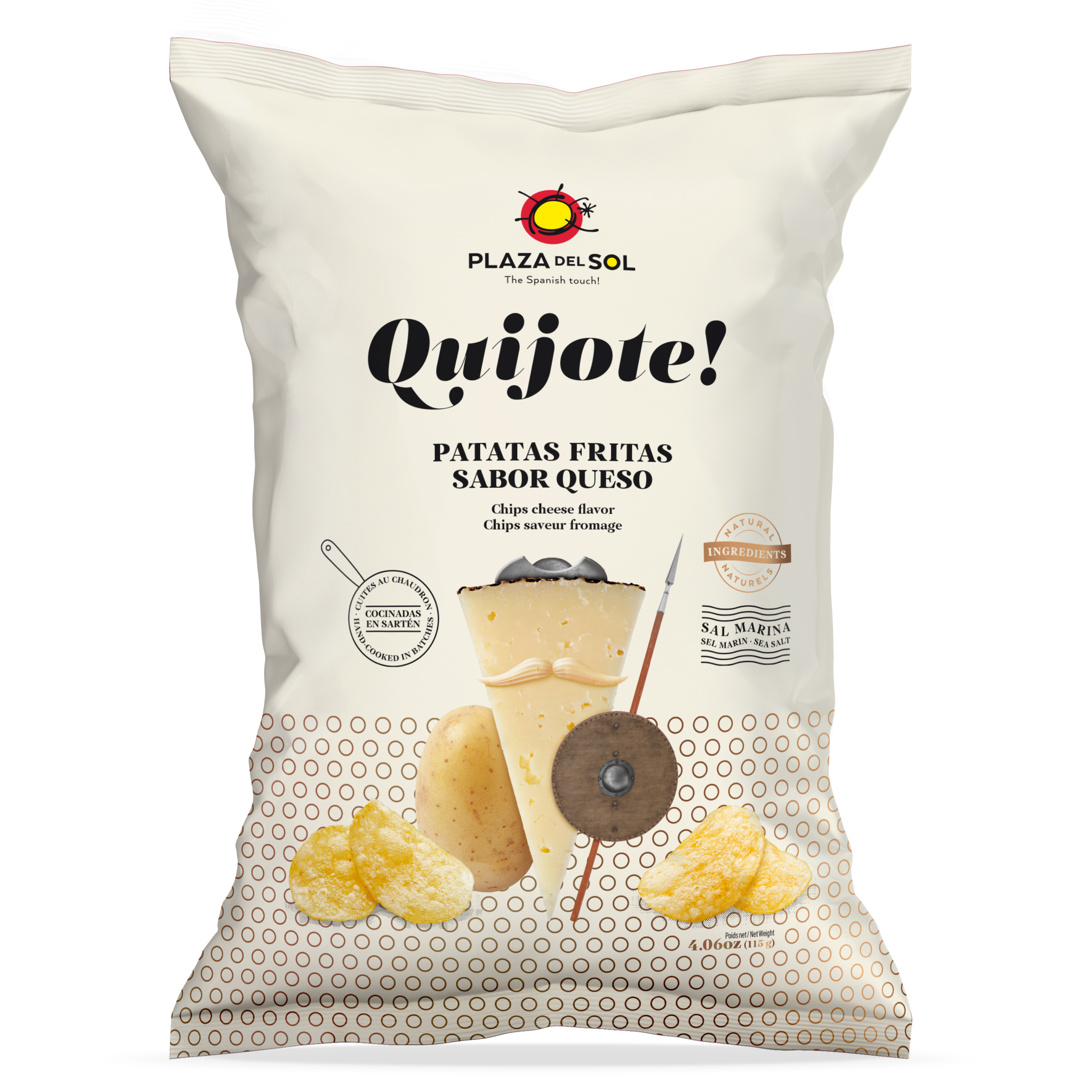 Chips de cartofi Quijote! (Aromă de brânză), 115g Plaza del Sol