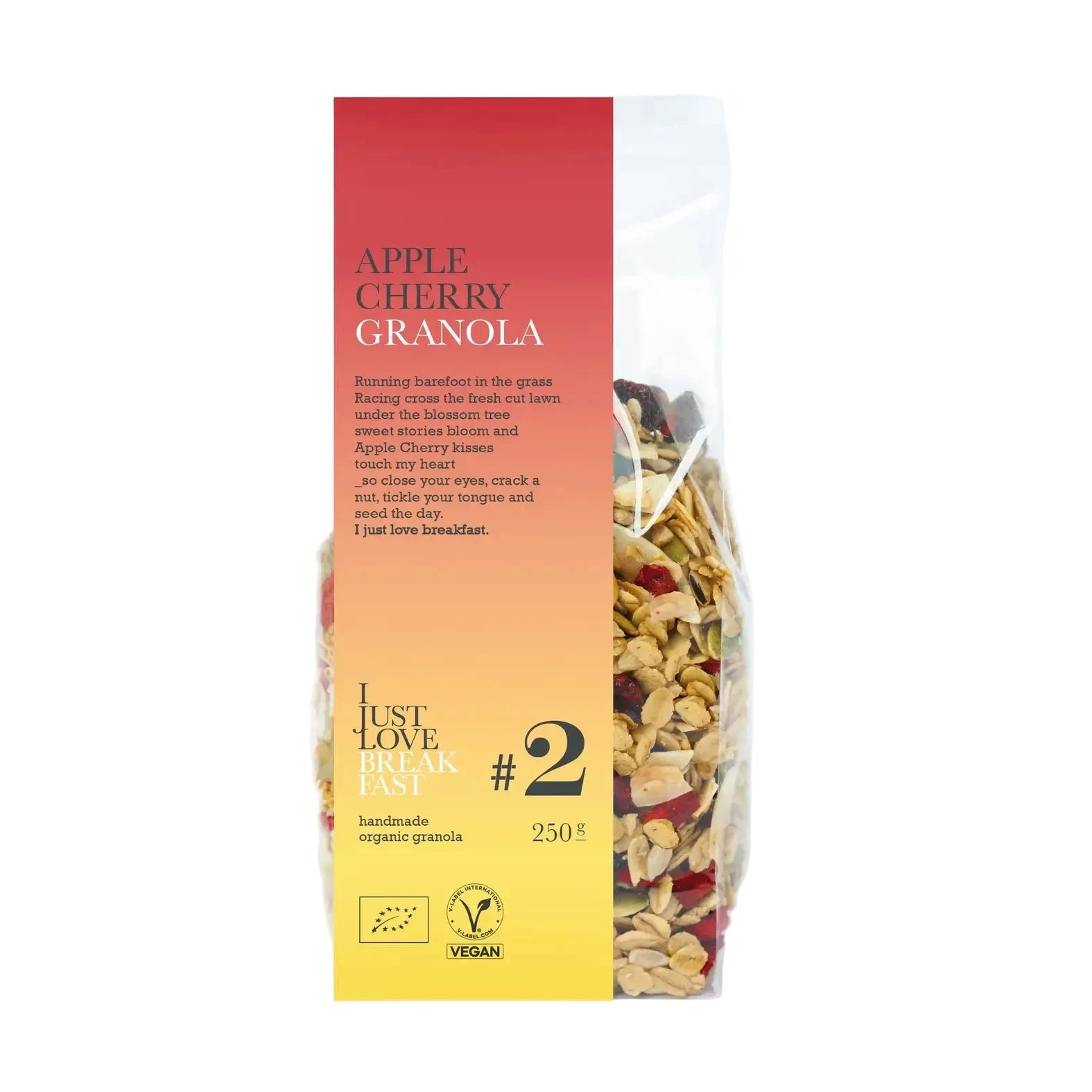 #2 Granola cu mere și cireșe, 250gr  I Just Love Breakfast