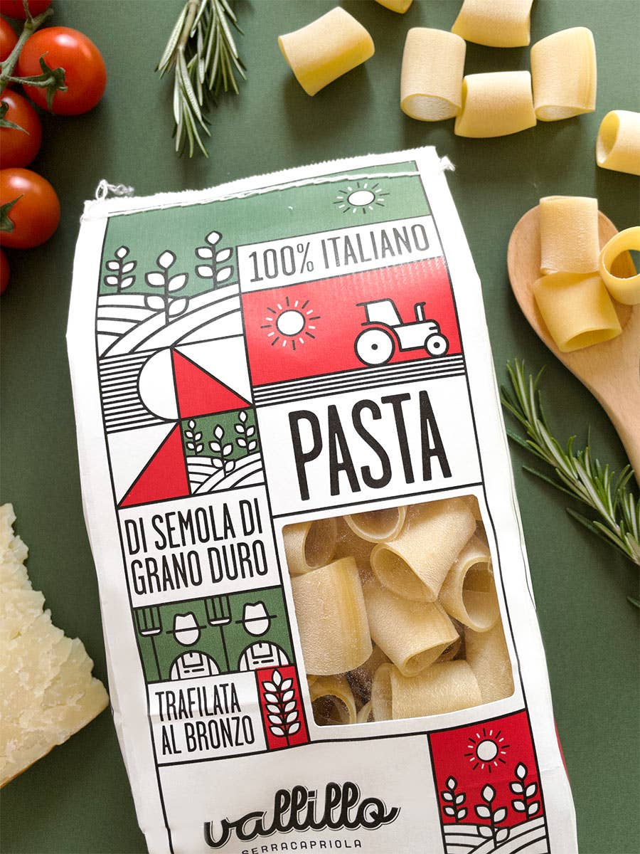 Mezzi Paccheri - Paste artizanale italiene 100%, 500gr Vallillo