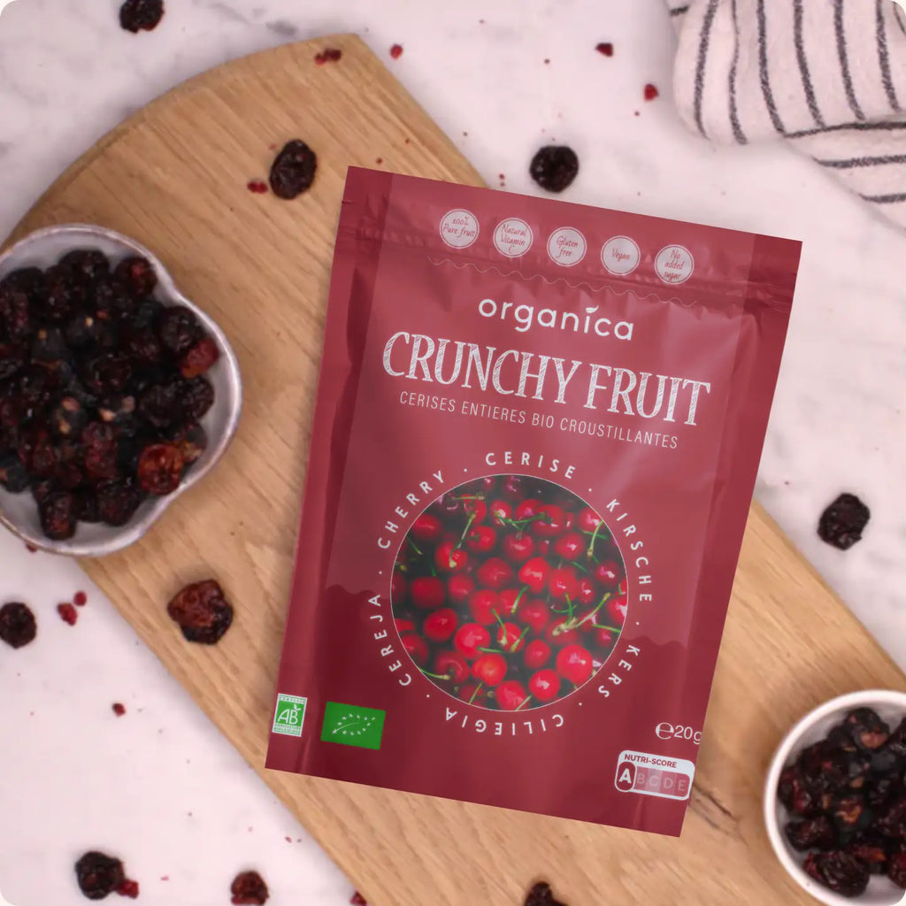 Cireșe liofilizate organice 100% fructe pure, 20gr Organica Food