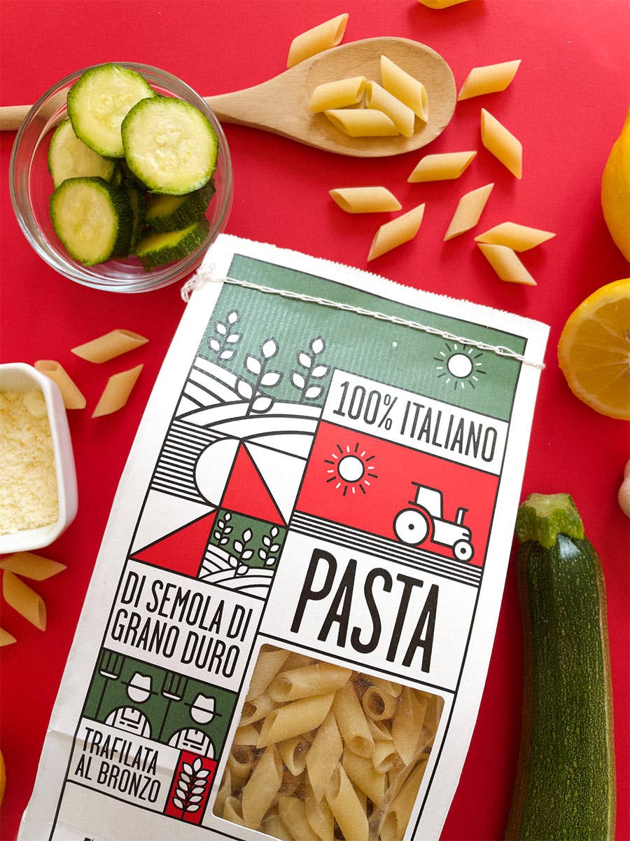 Jumătate de Penne Fine - Paste Artizanale 100% Italiene, 500gr Vallillo