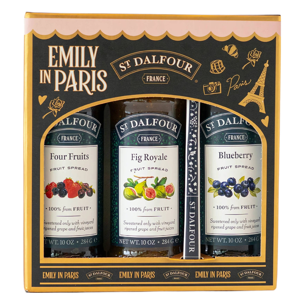 Emily in Paris, Patru Fructe, Smochine, Afine, 3x284g + Lingură, Dulceață St. Dalfour