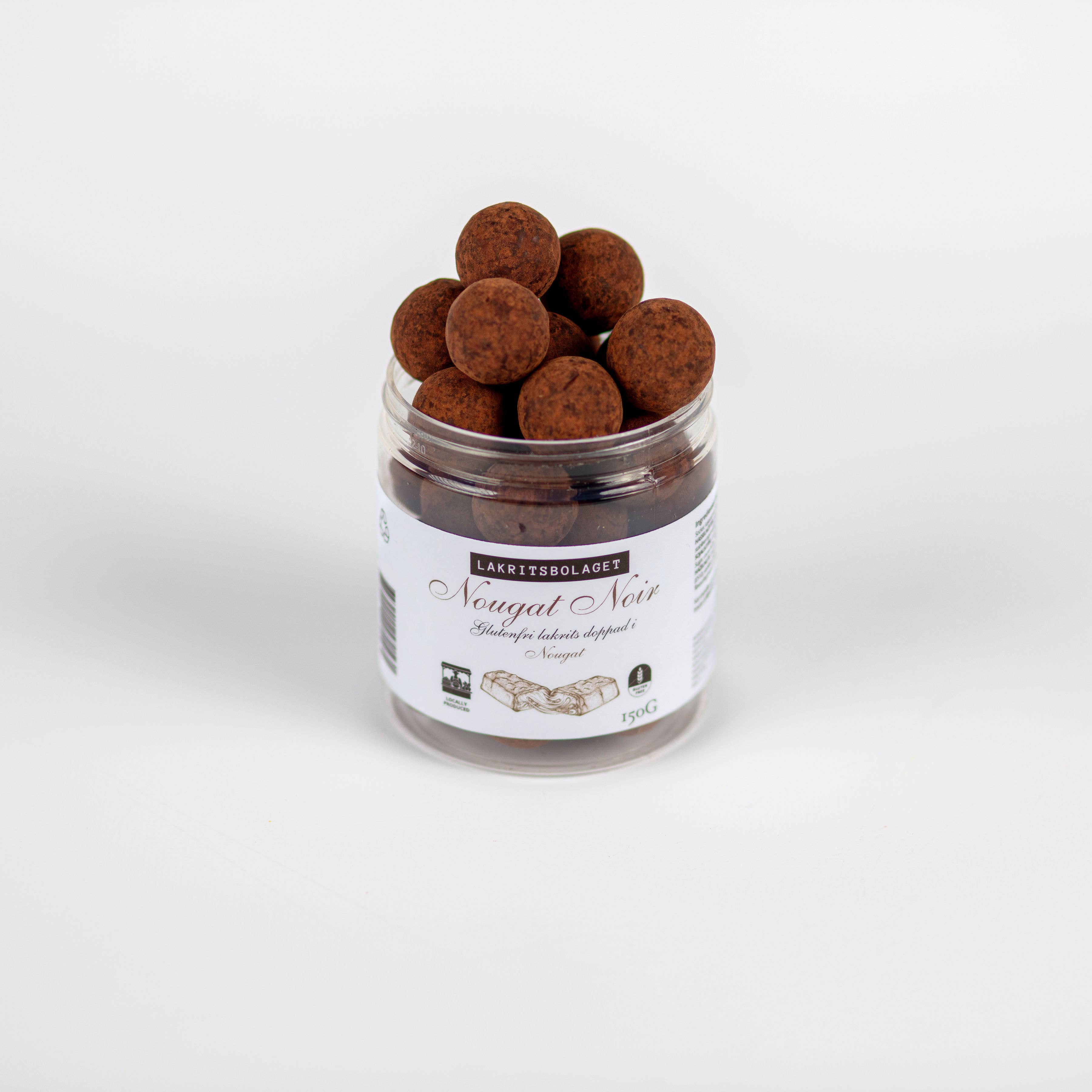 NOUGAT NOIR | Lemn dulce fără gluten cu nuga și cacao, 150gr Lakritsbolaget
