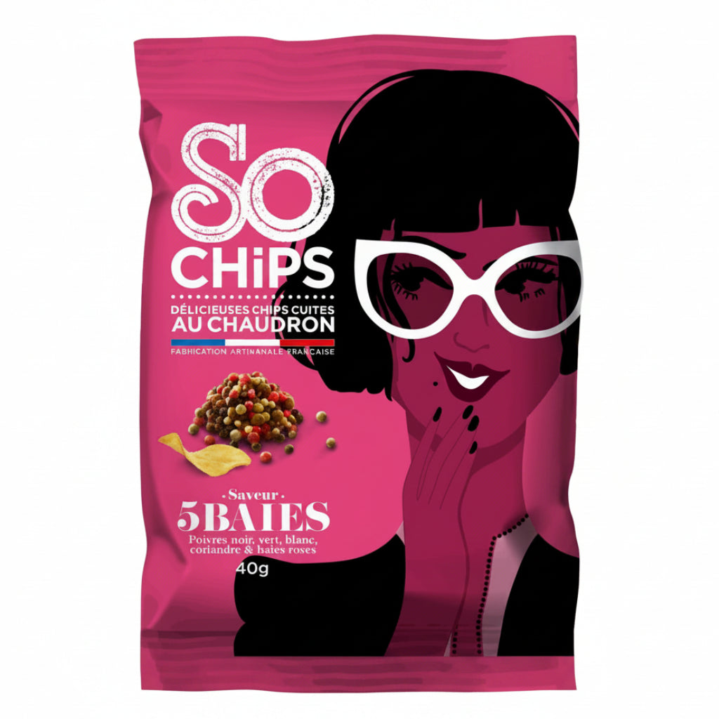 Chipsuri de piper și fructe de pădure, 40gr So Chips