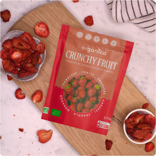 Căpșuni liofilizate organice 100% fructe pure, 12gr Organica Food