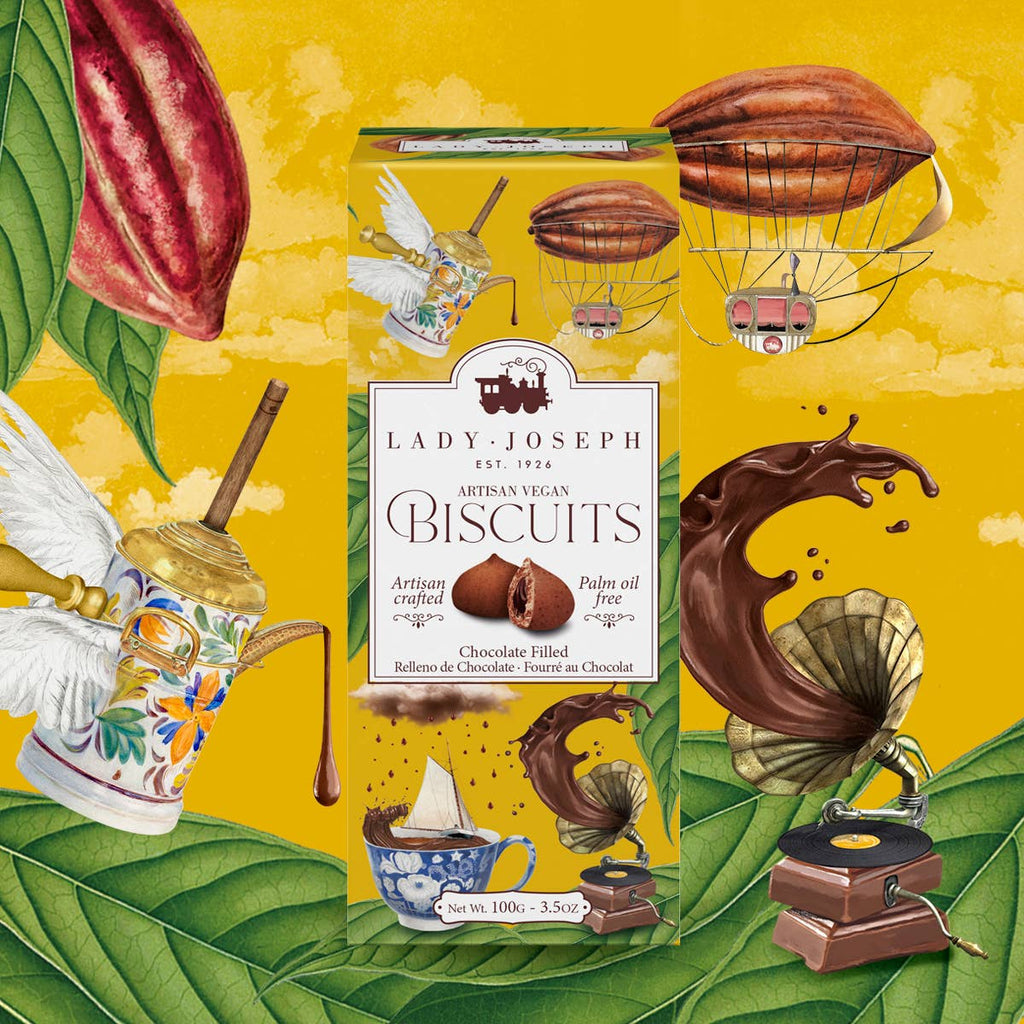 Fursecuri vegane umplute cu ciocolată (biscuiți tip gustare), 100gr Lady Joseph