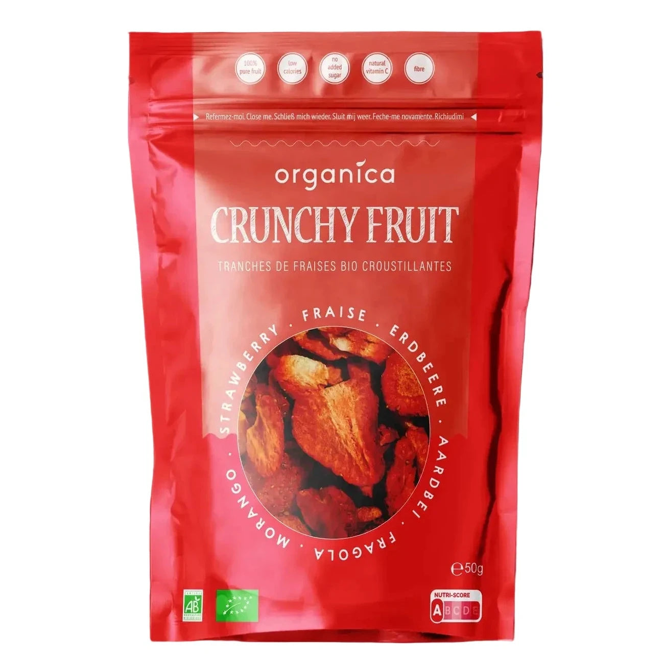 Căpșuni liofilizate organice, familie, 50gr Organica Food