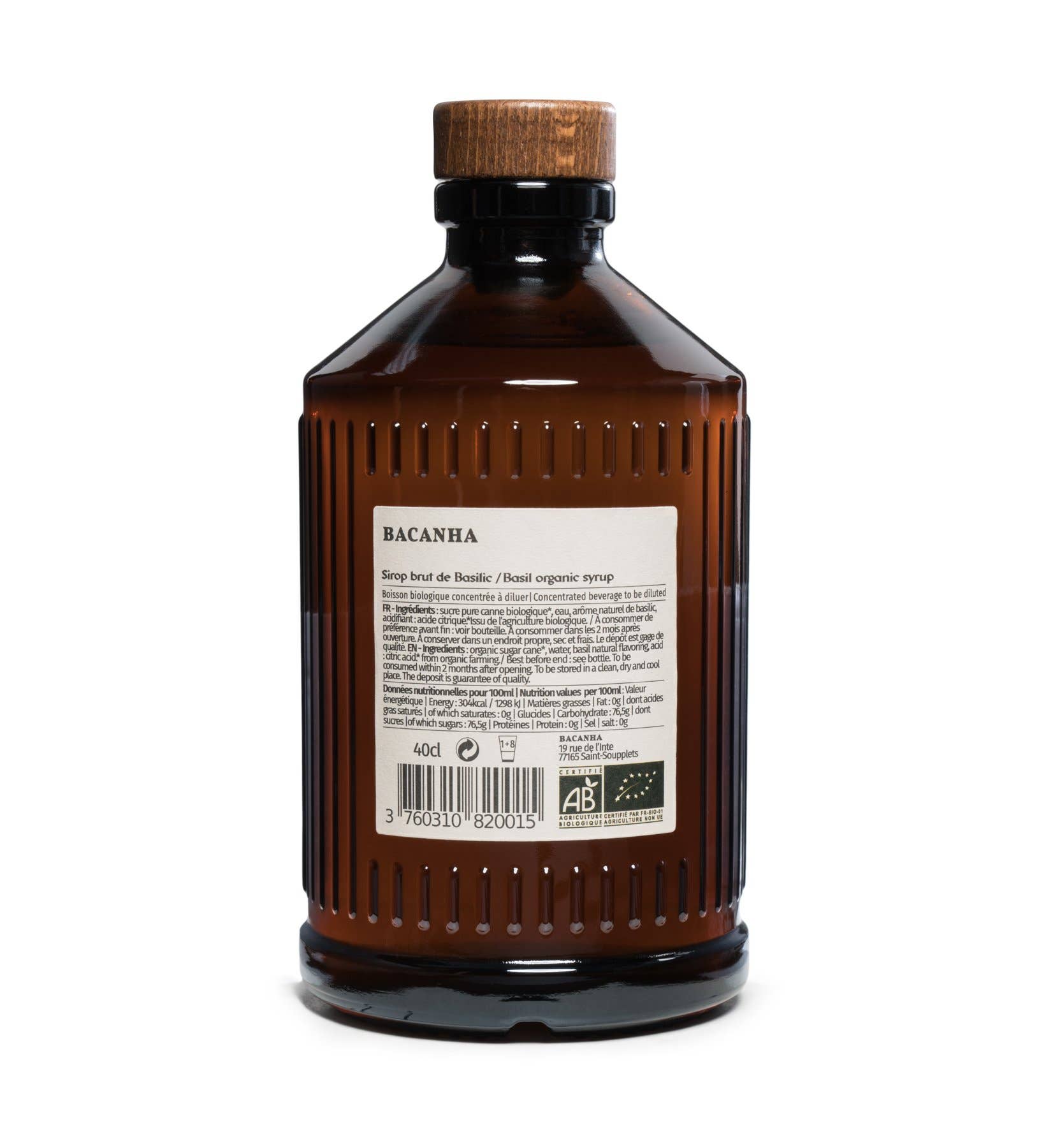 Sirop de busuioc crud - Organic, 400ml Bachana
