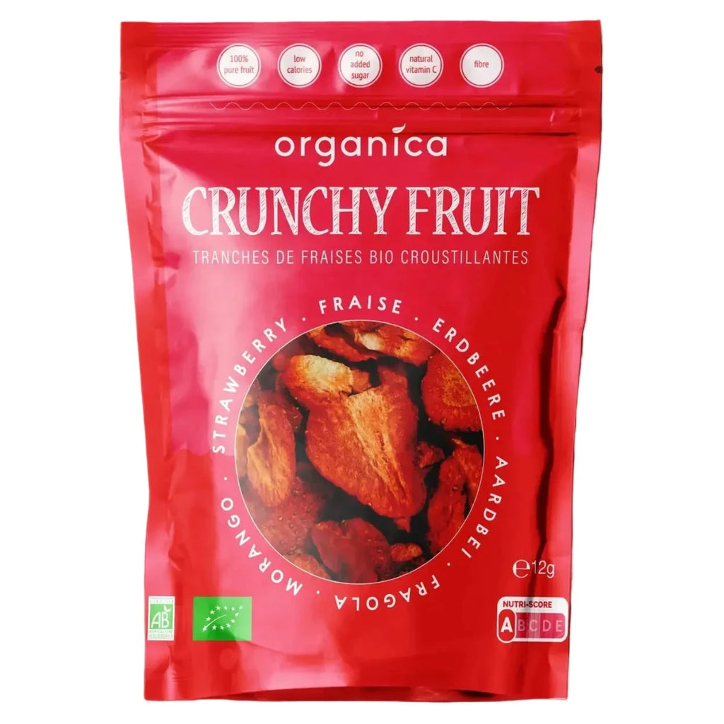 Căpșuni liofilizate organice 100% fructe pure, 12gr Organica Food