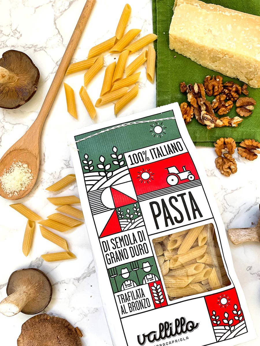 Penne Rigate - Paste artizanale 100% italiene, 500gr Vallillo