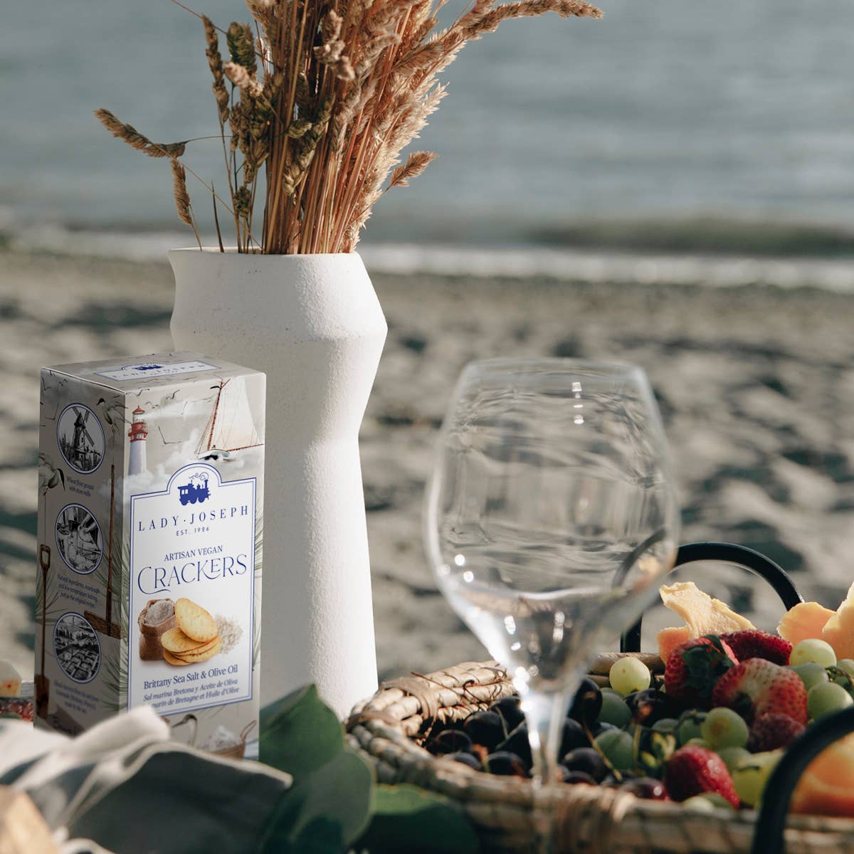 Biscuiți cu sare de mare Bretania și ulei de măsline (gustare din biscuiți), 100gr Lady Joseph