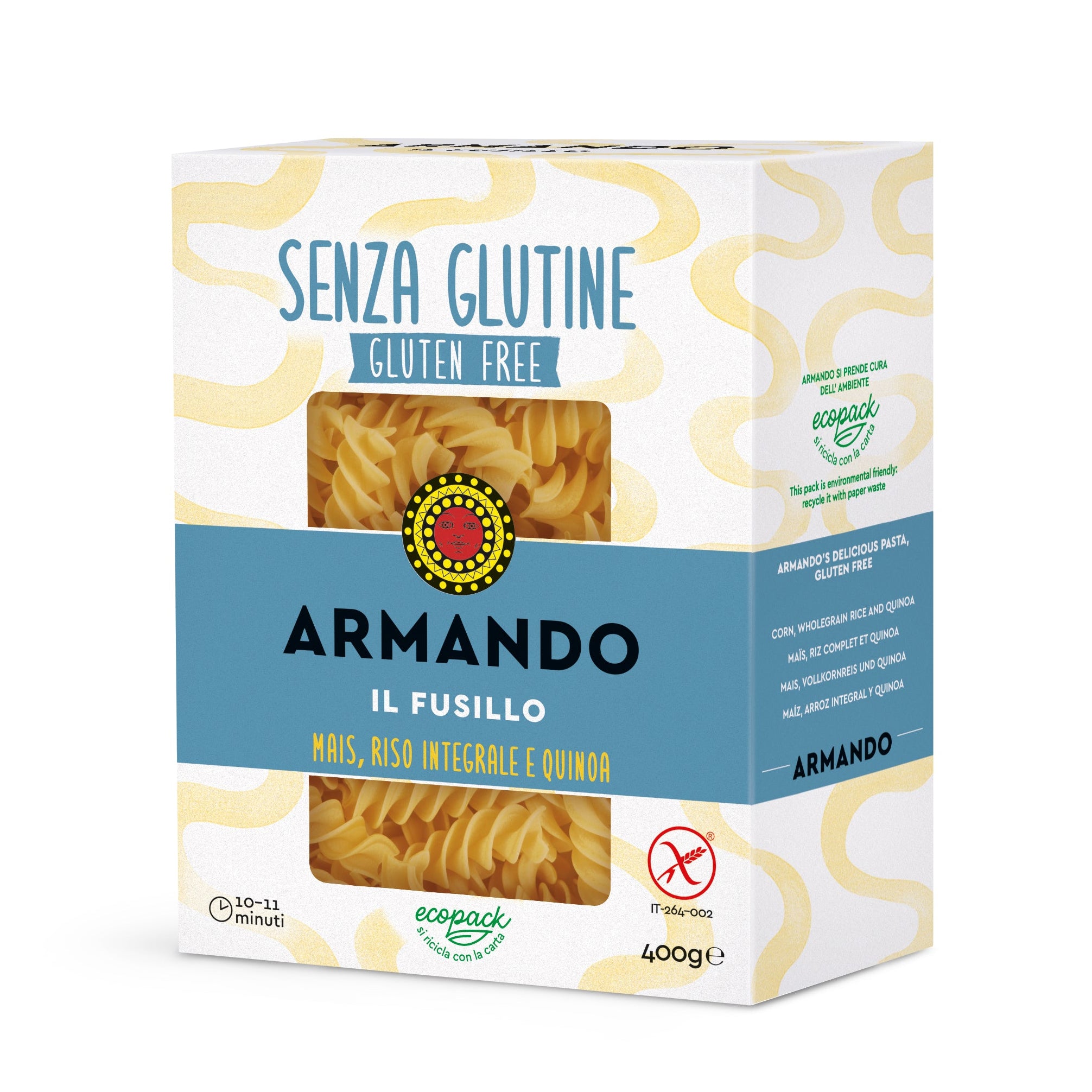 Paste Il Fusillo fara gluten, 400 gr - Armando