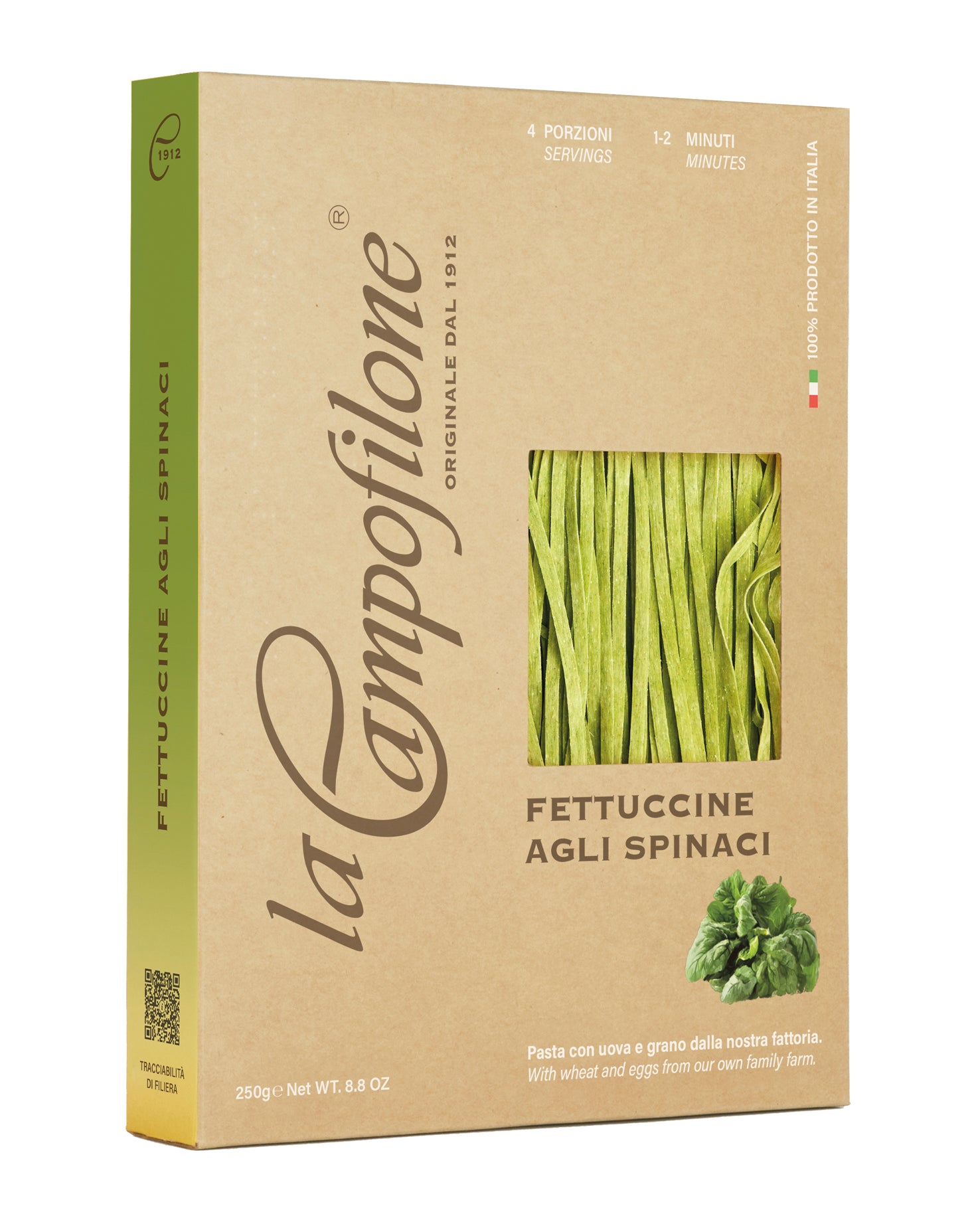 Paste Fettuccine cu spanac, 250 gr - La Campofilone
