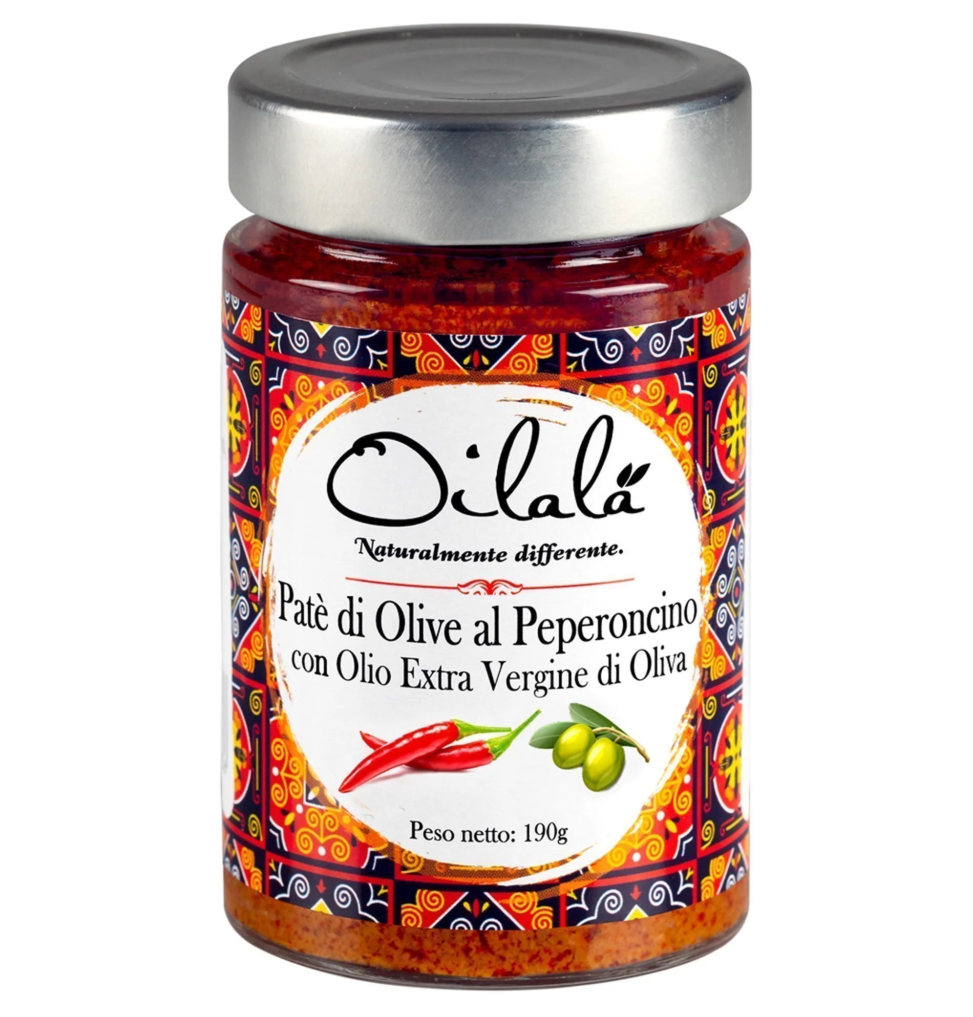 Pasta de masline si ardei iute cu ulei de masline extravirgin, 190 gr  - Oilala