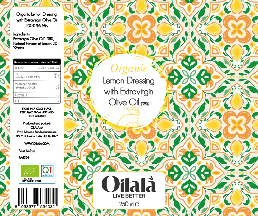 Ulei de măsline extravirgin organic cu aromă de lamaie, 250 ml, Oilalá