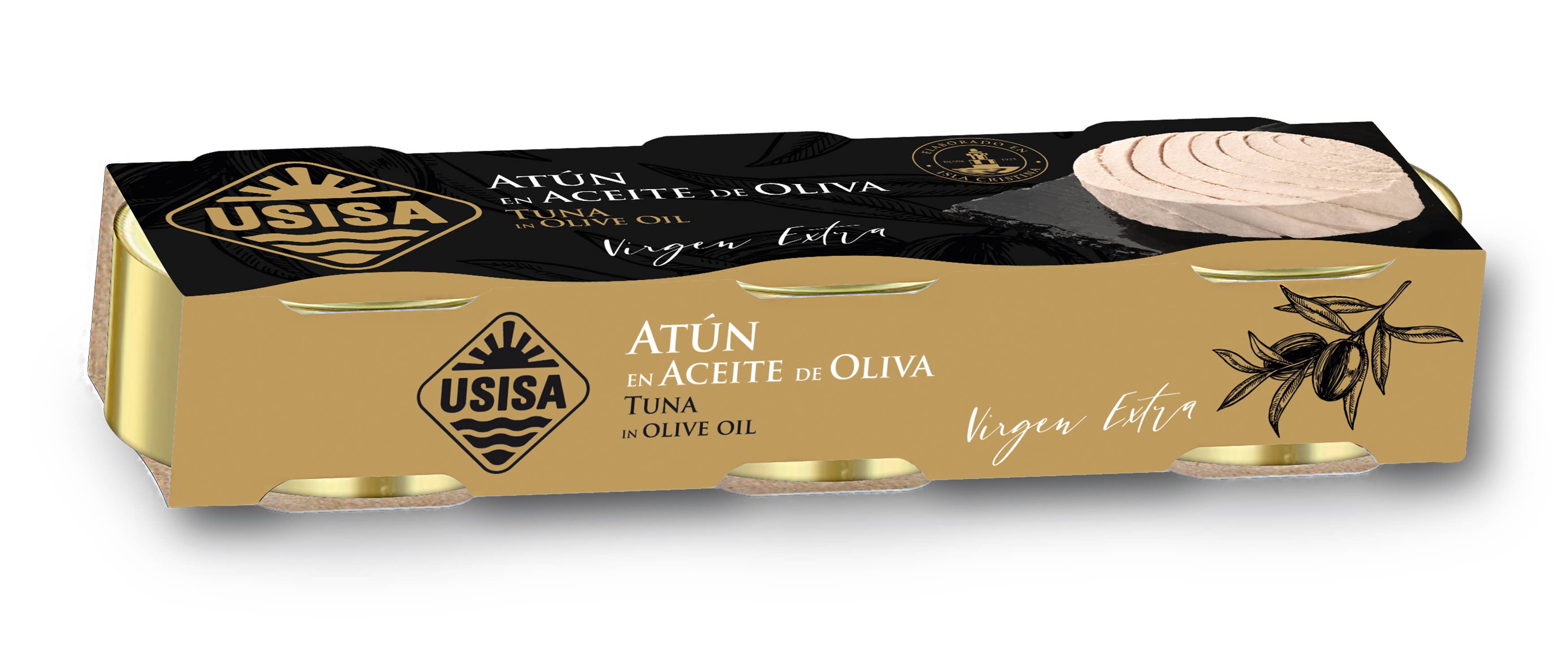 Ton în ulei de măsline extravirgin, pachet 3x52gr (156g) USISA