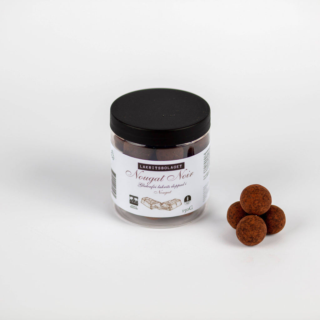 NOUGAT NOIR | Lemn dulce fără gluten cu nuga și cacao, 150gr Lakritsbolaget