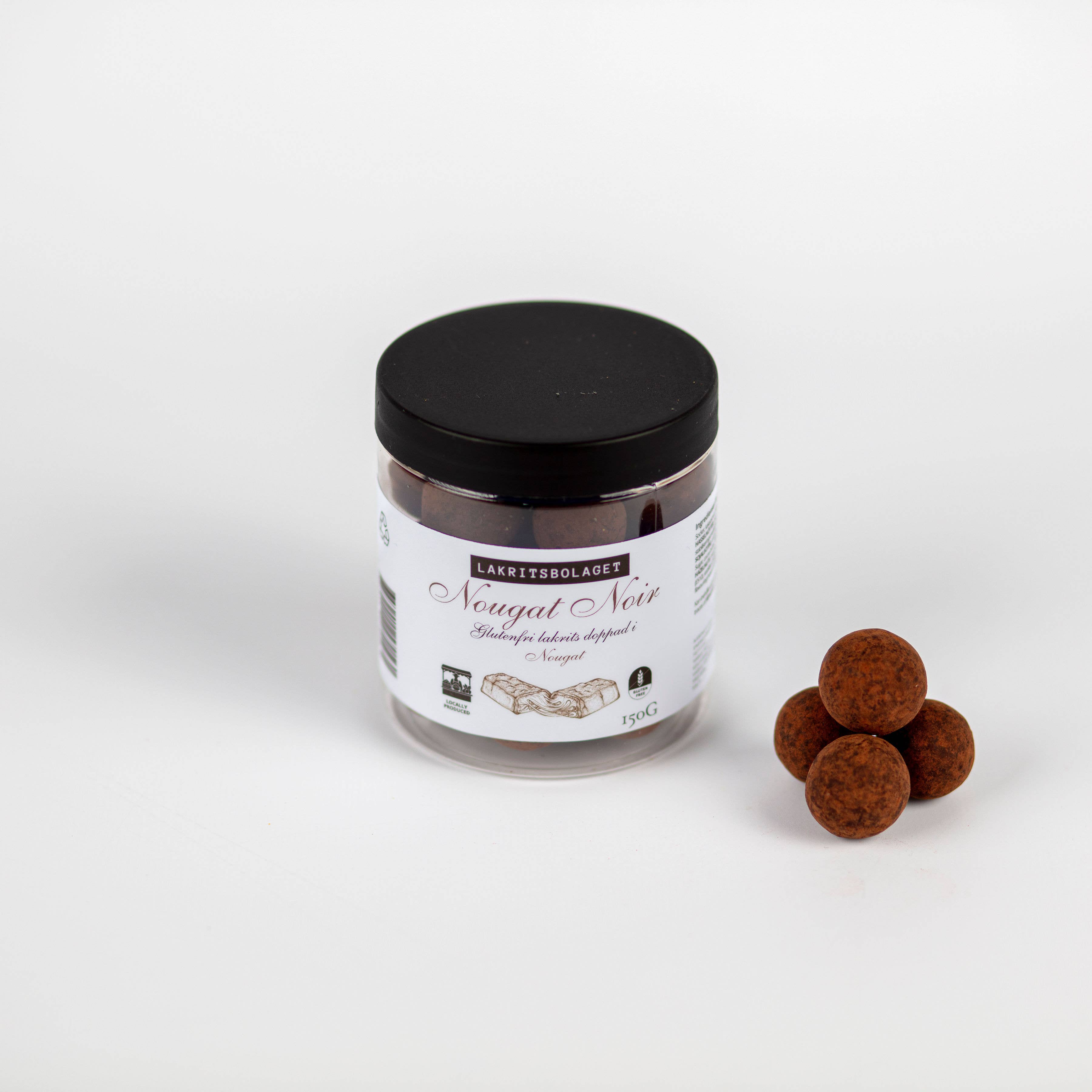 NOUGAT NOIR | Lemn dulce fără gluten cu nuga și cacao, 150gr Lakritsbolaget