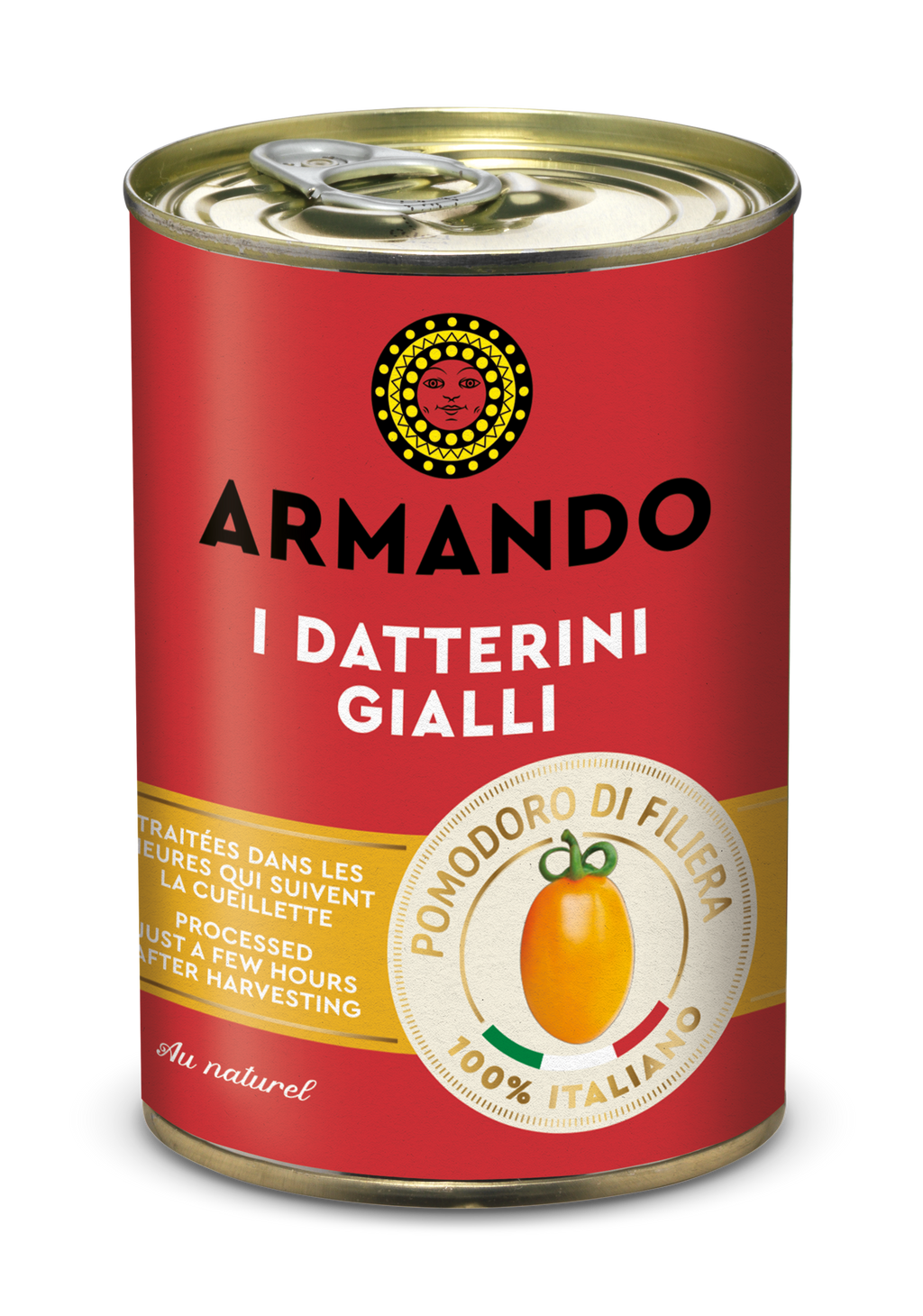 Rosii galbene pelati Datterini, 400 gr - Armando