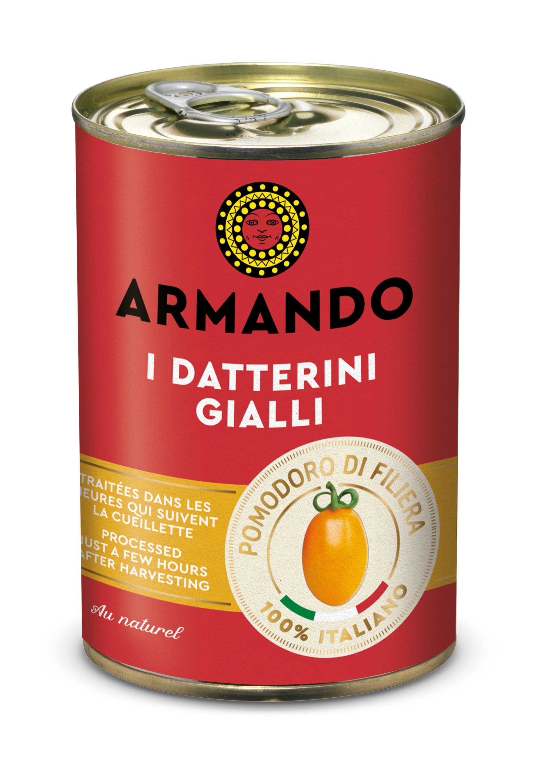 Rosii galbene pelati Datterini, 400 gr - Armando