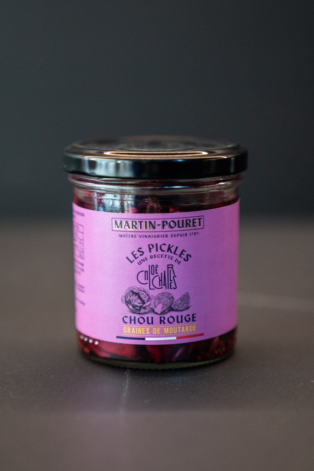 Varză roșie murată cu semințe de muștar, 60 g, Martin Pouret, Franța