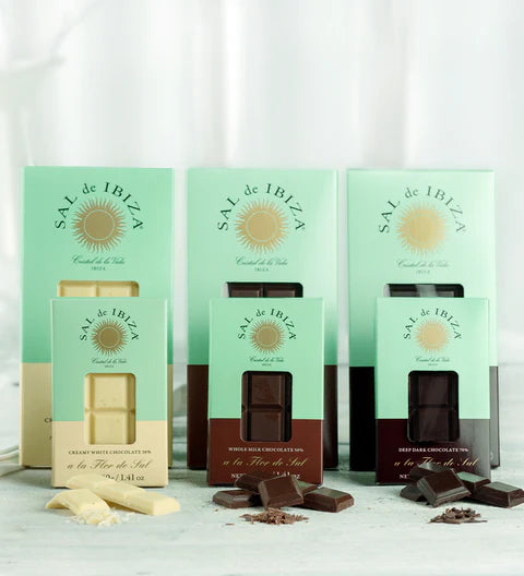 SAL de IBIZA Ciocolata neagră cu floare de sal, 70% cacao, mini, 40g, organic