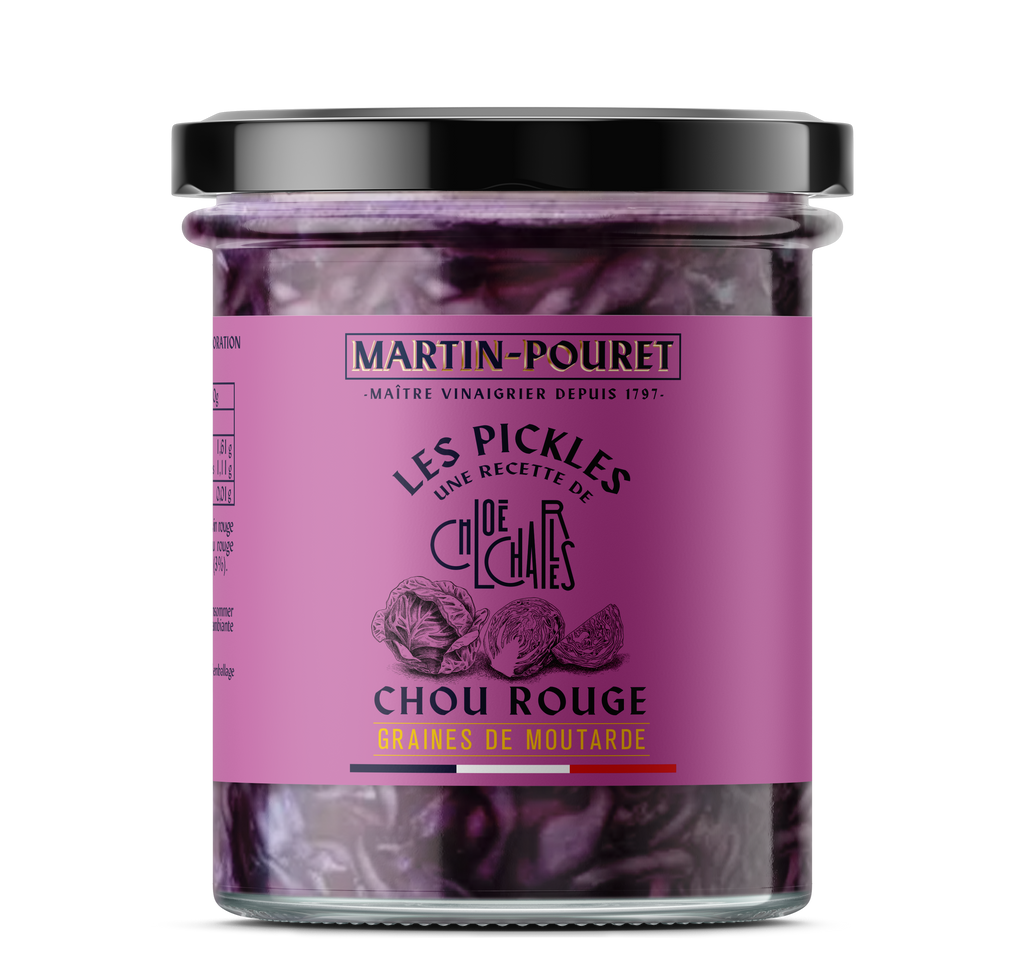Varză roșie murată cu semințe de muștar, 60 g, Martin Pouret, Franța
