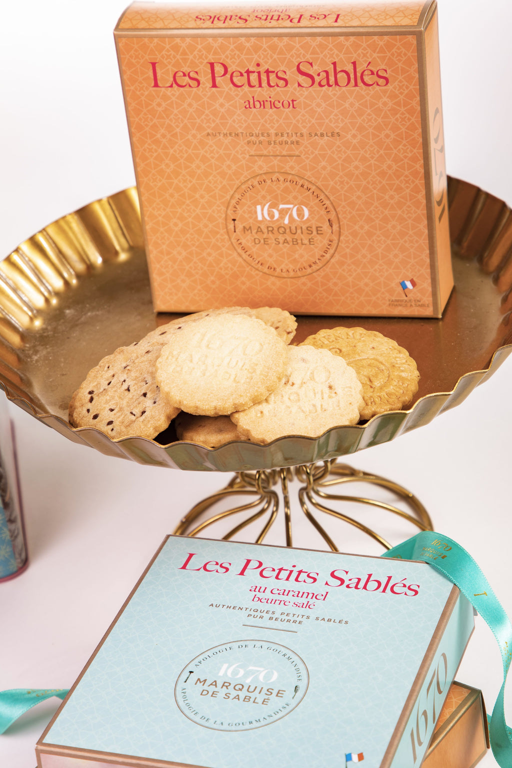 Biscuiți Sablés cu bucăți de caramel cu unt sărat, 100 g, Le Sablésienne, Franța