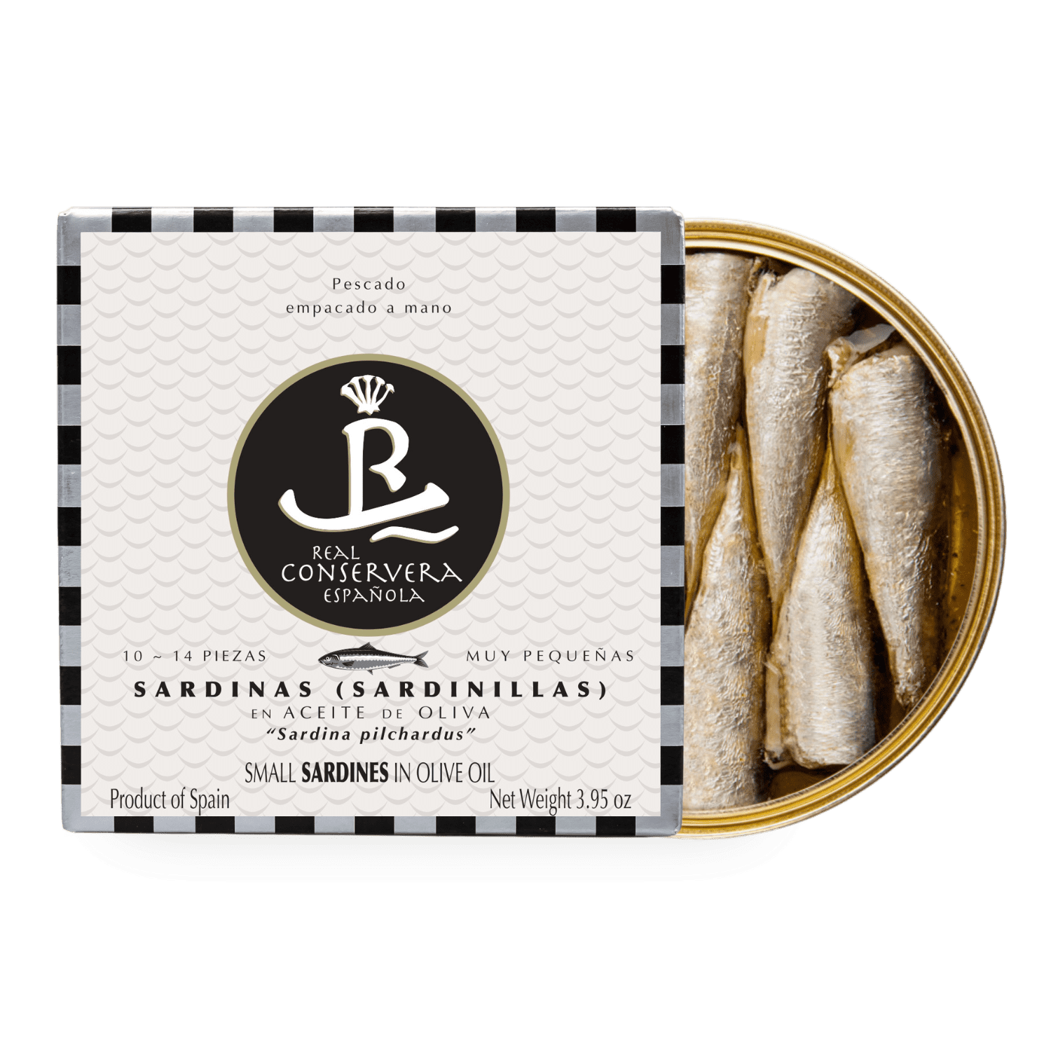 Baby sardine în ulei de măsline 14/18, 112 g - Real Conservera, Spania