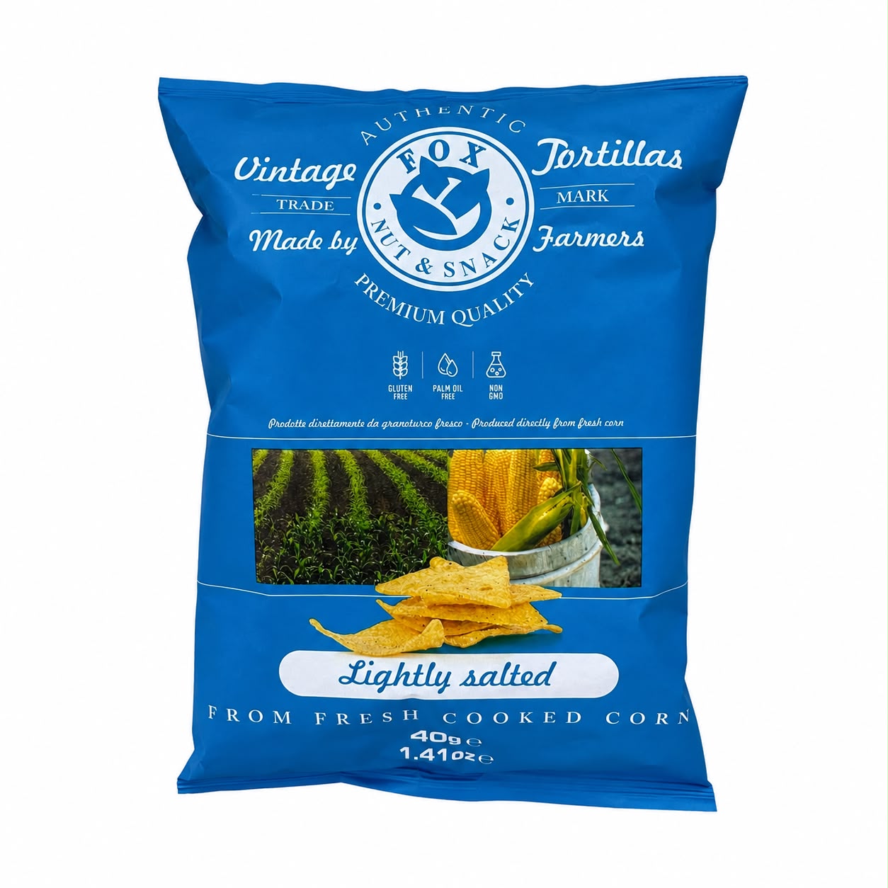 Chipsuri de tortilla din porumb vintage - ușor sărate, 40gr Fox Nut&Snack