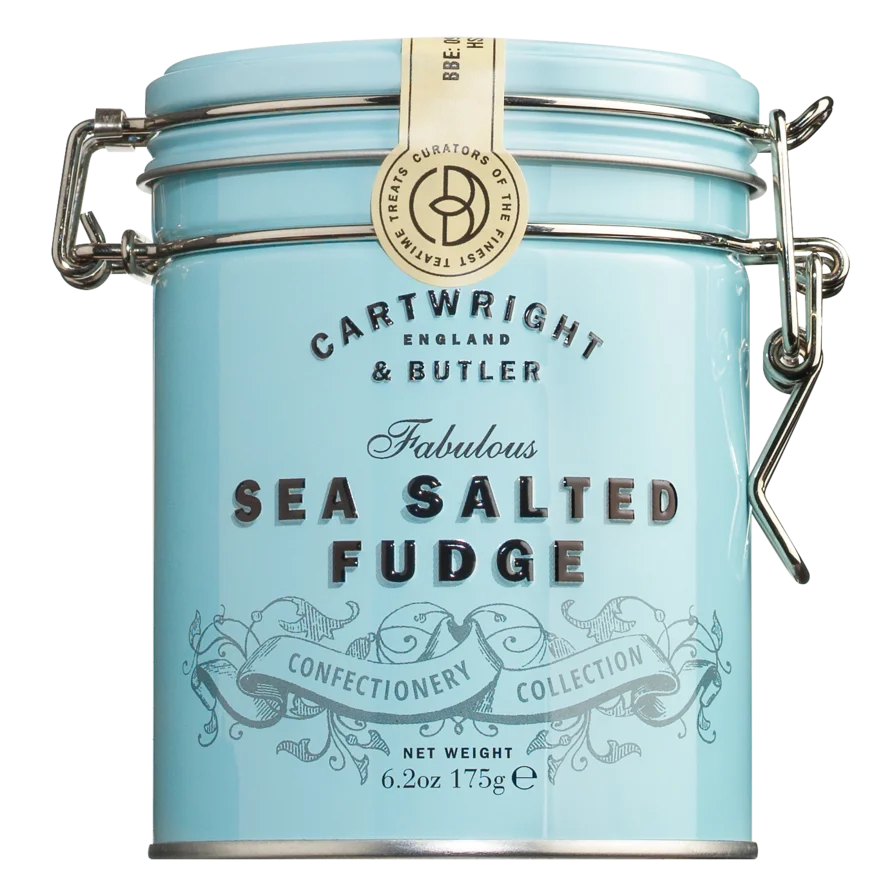 Fudge cu caramel sărat, cutie albastră - 175gr Cartwright & Butler