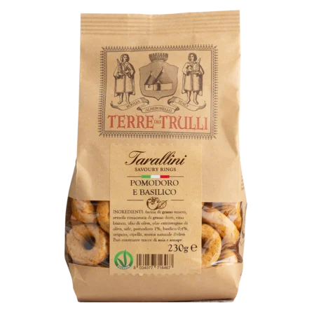 Tarallini cu roșii și busuioc, 230gr Terre dei Trulli
