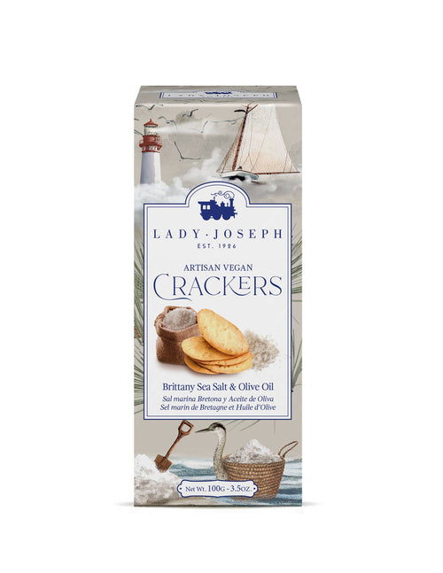 Biscuiți cu sare de mare Bretania și ulei de măsline (gustare din biscuiți), 100gr Lady Joseph