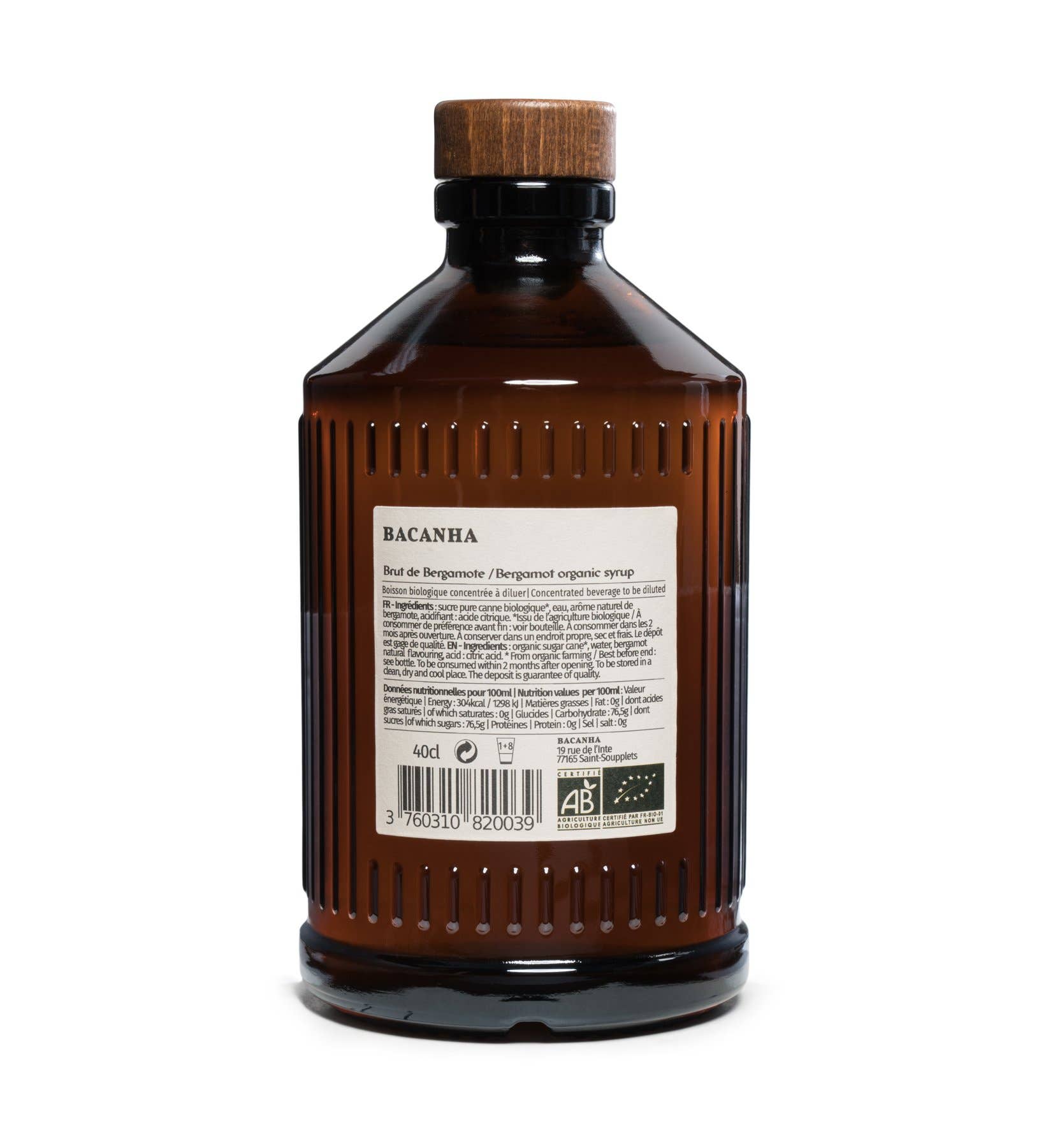 Sirop de bergamotă crud - Organic, 400ml Bachana