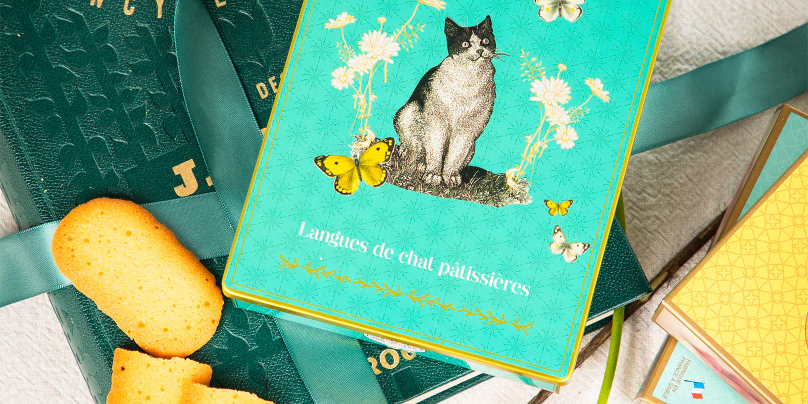Cutie biscuiți „Langues de Chat”, 160 g, Le Sablésienne, Franța