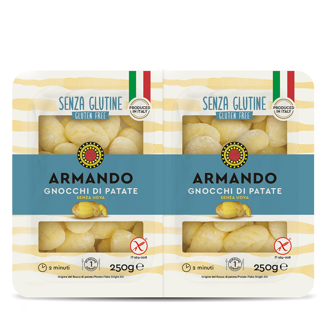 Paste Gnocchi di patate fara gluten, 500 gr, 2buc. a cate 250 gr - Armando