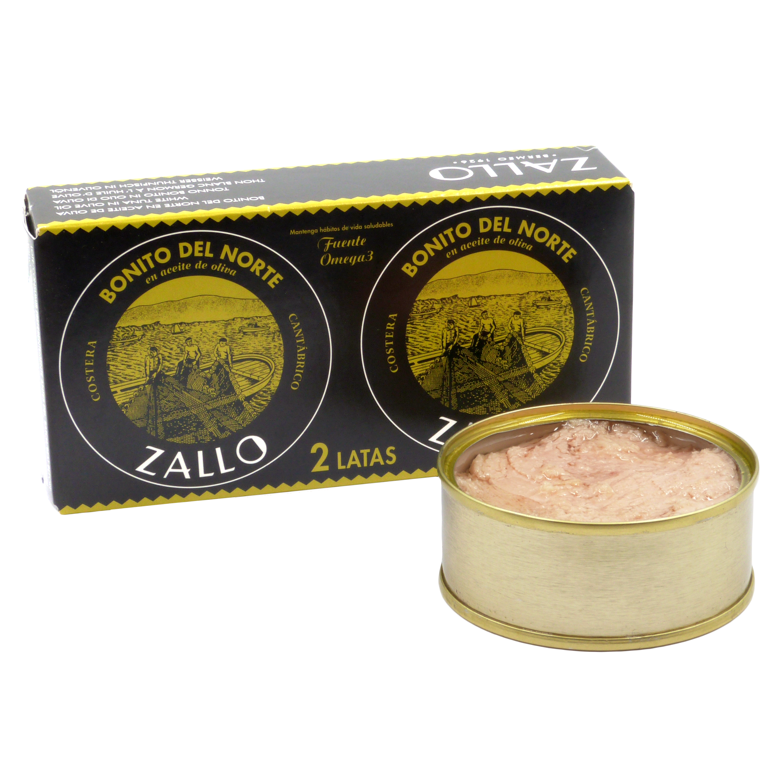 Ton alb Bonito del Norte în ulei de măsline, 2x65g ZALLO