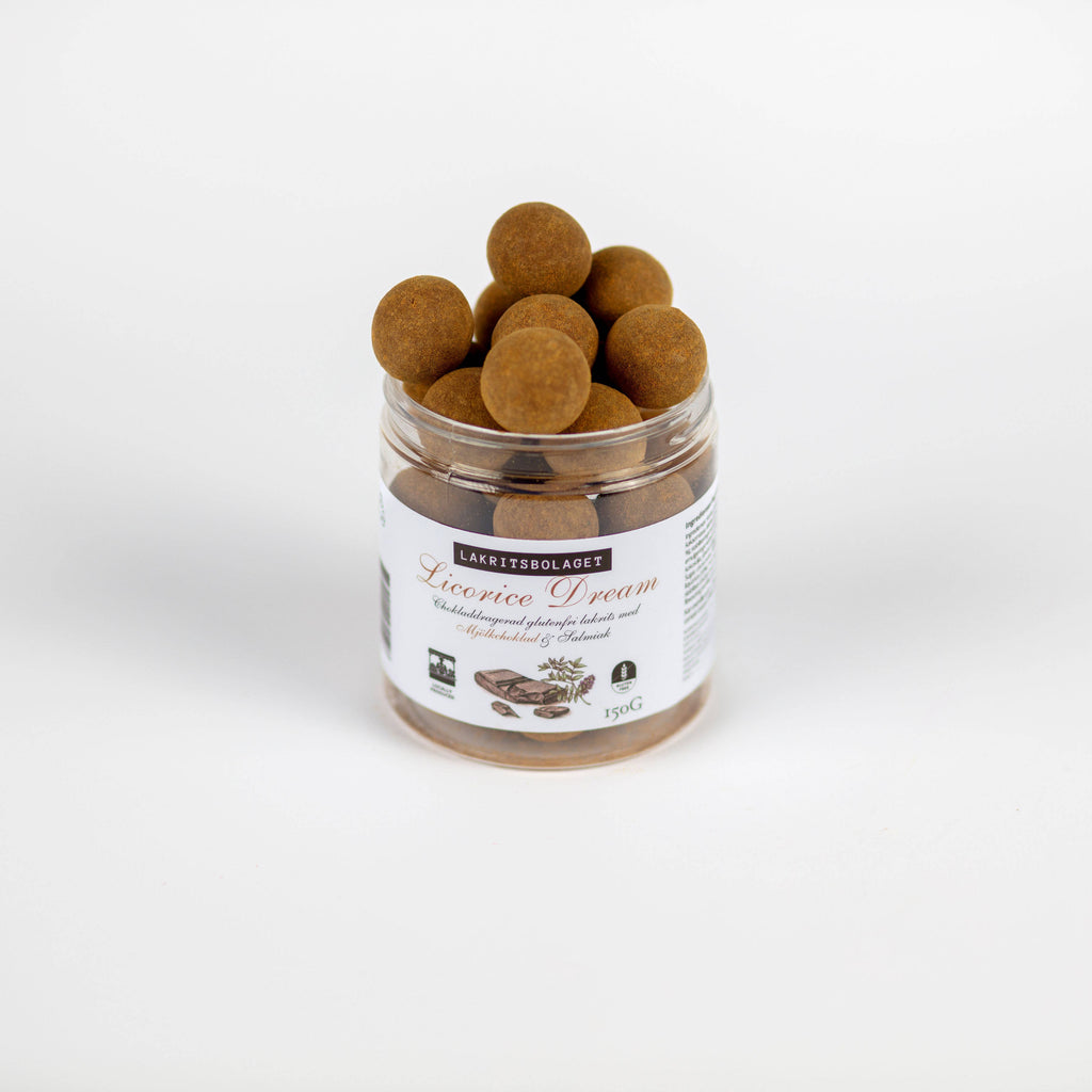 VISUL CU LEMN DULCE | Lemn dulce și ciocolată cu lapte fără gluten, 150gr Lakritsbolaget