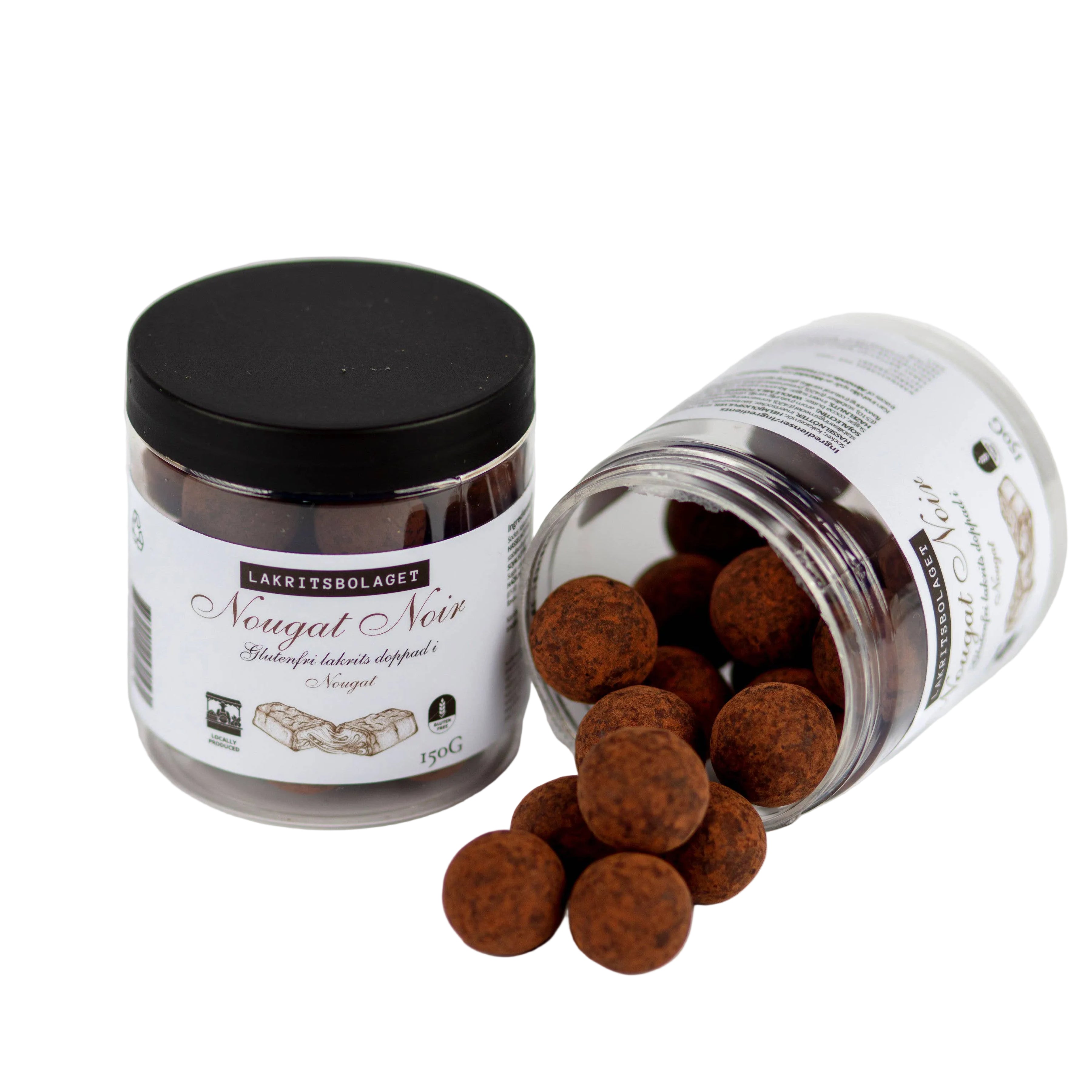 NOUGAT NOIR | Lemn dulce fără gluten cu nuga și cacao, 150gr Lakritsbolaget