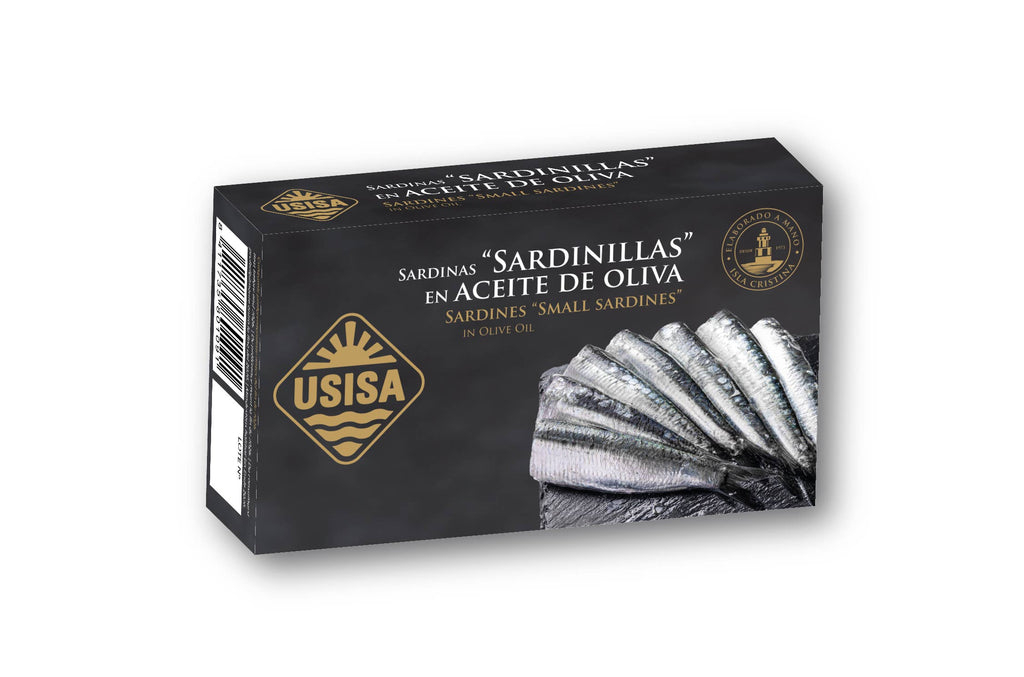 Sardine mici de coastă în ulei de măsline, 80gr USISA