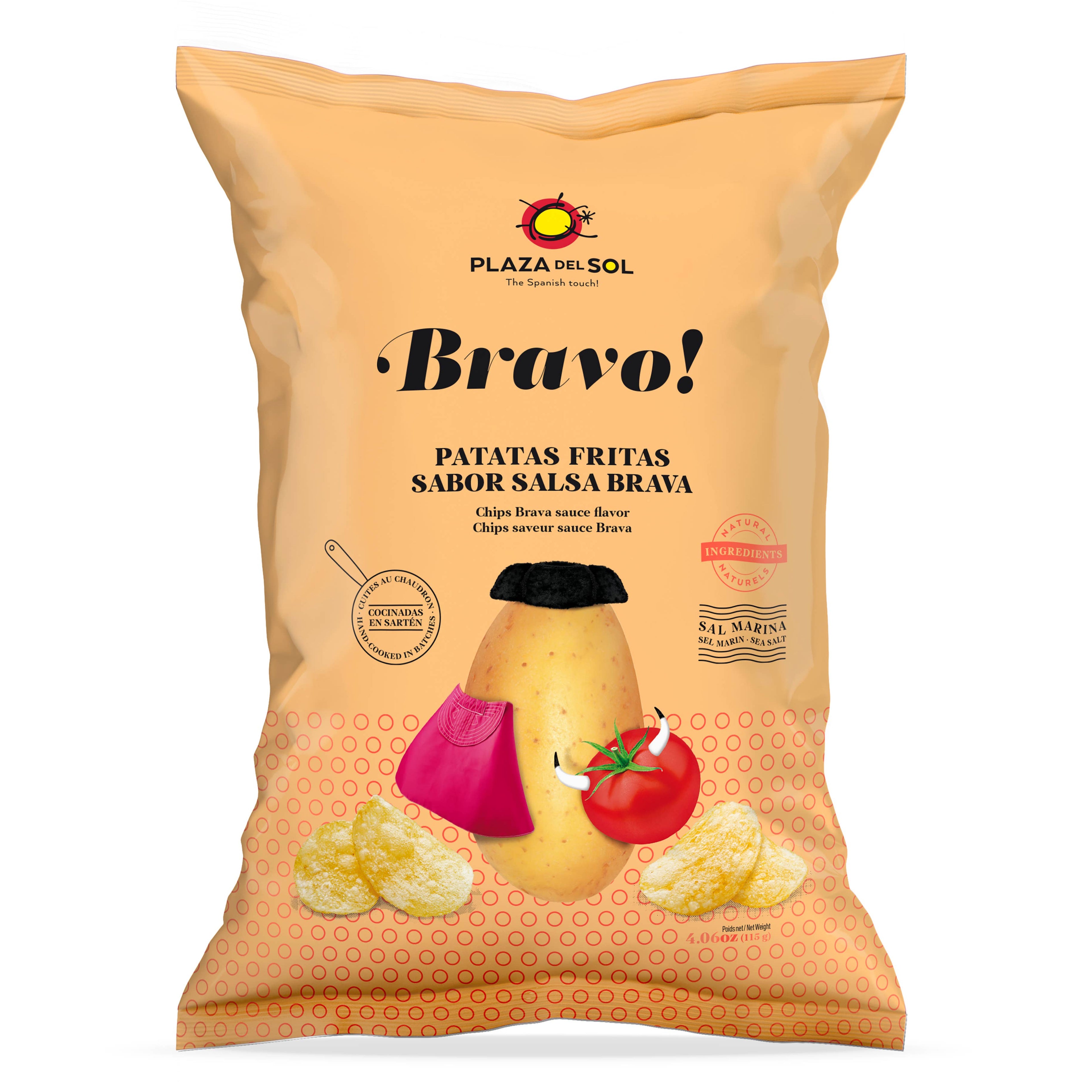 Bravo! Chips de cartofi (aroma de sos Brava), 115gr Plaza del Sol
