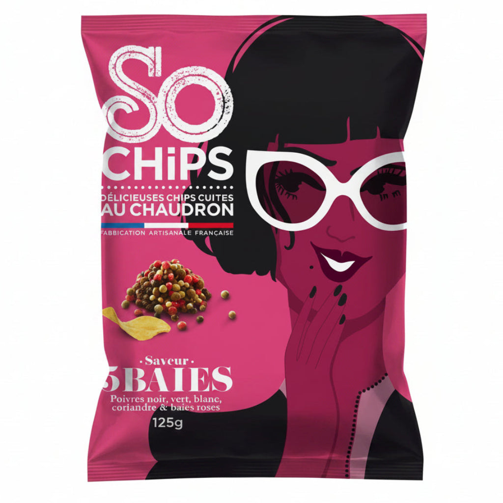 Chipsuri de piper și fructe de pădure, 125gr So Chips