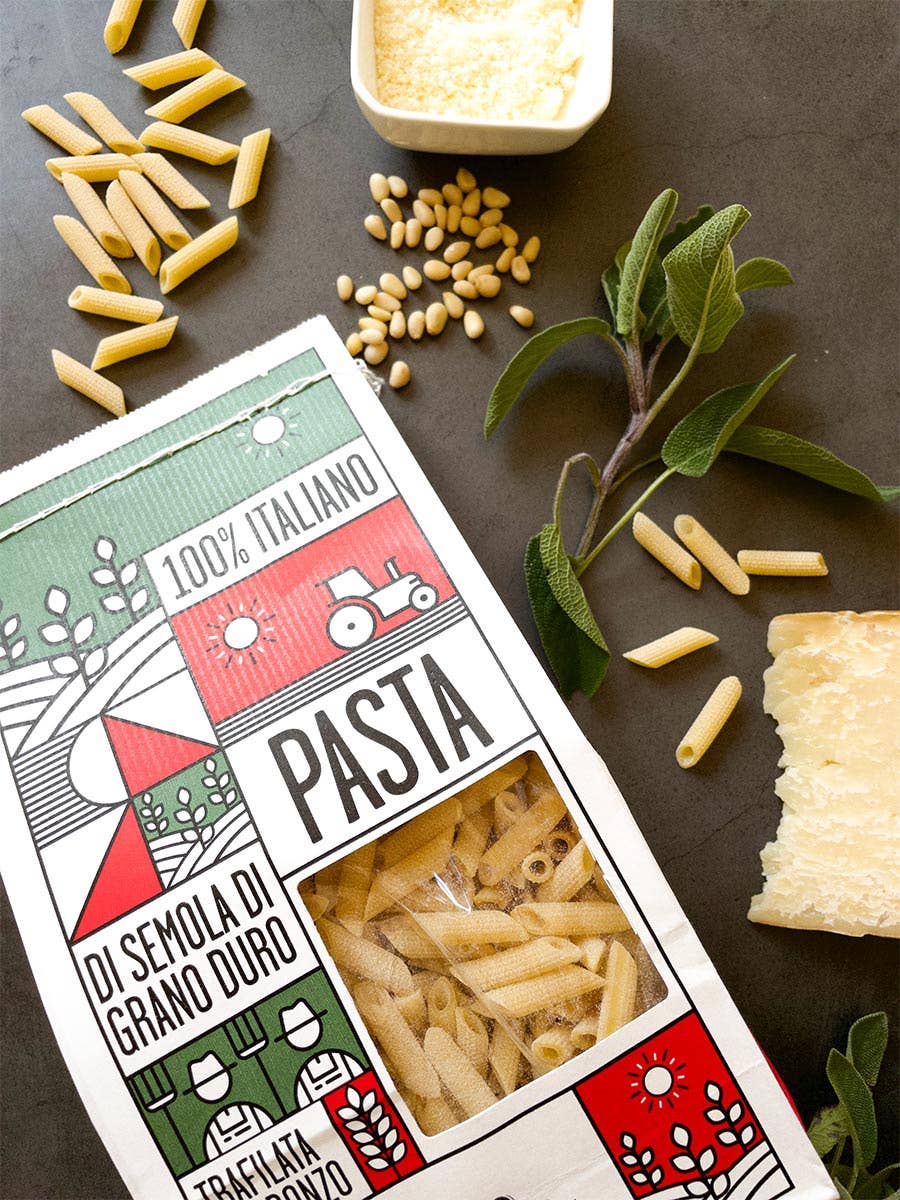 Mezze Pennette Rigate - Paste artizanale italiene 100%, 500gr Vallillo