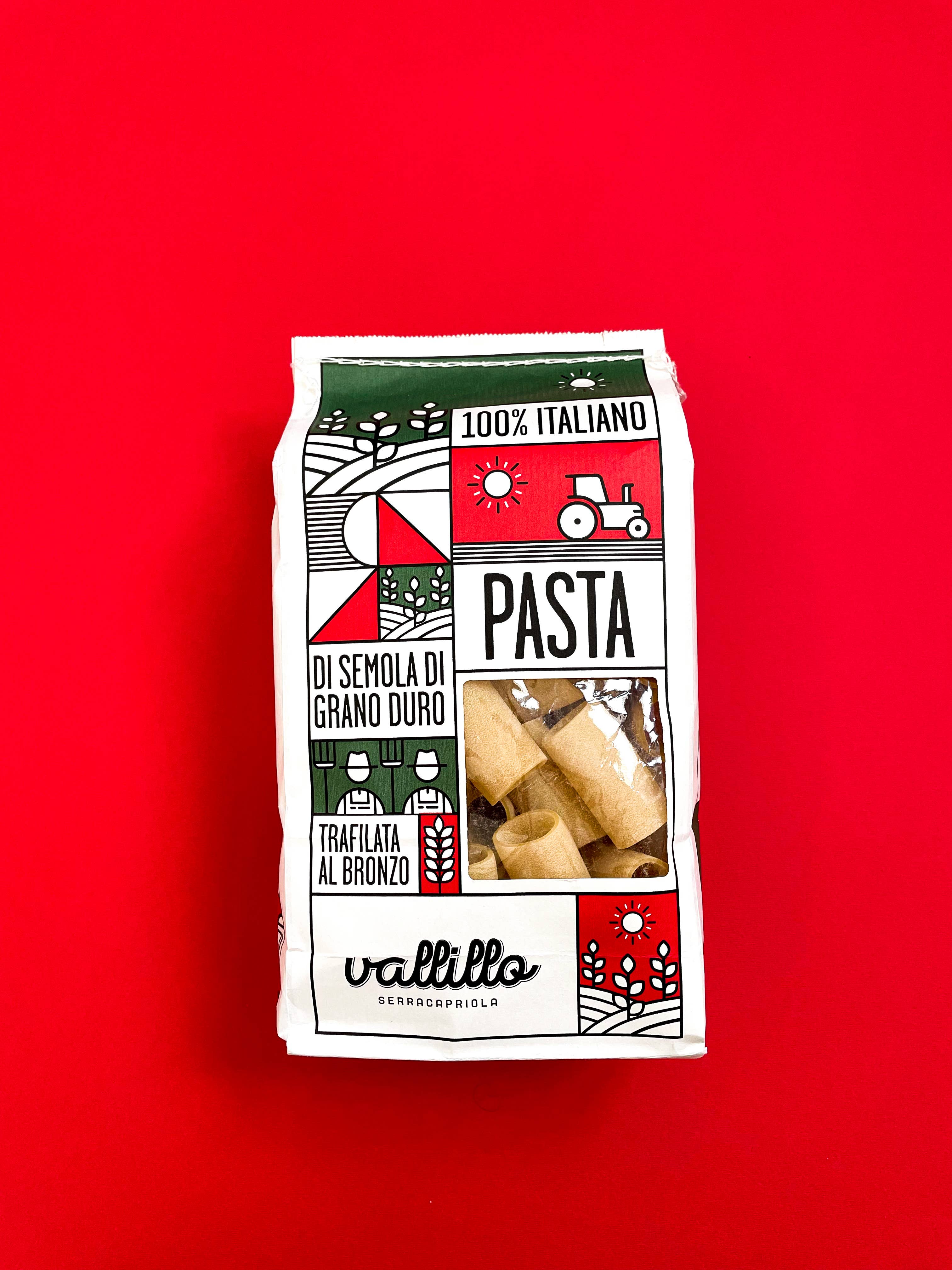 Paccheri - Paste artizanale 100% italiene, 500gr Vallillo