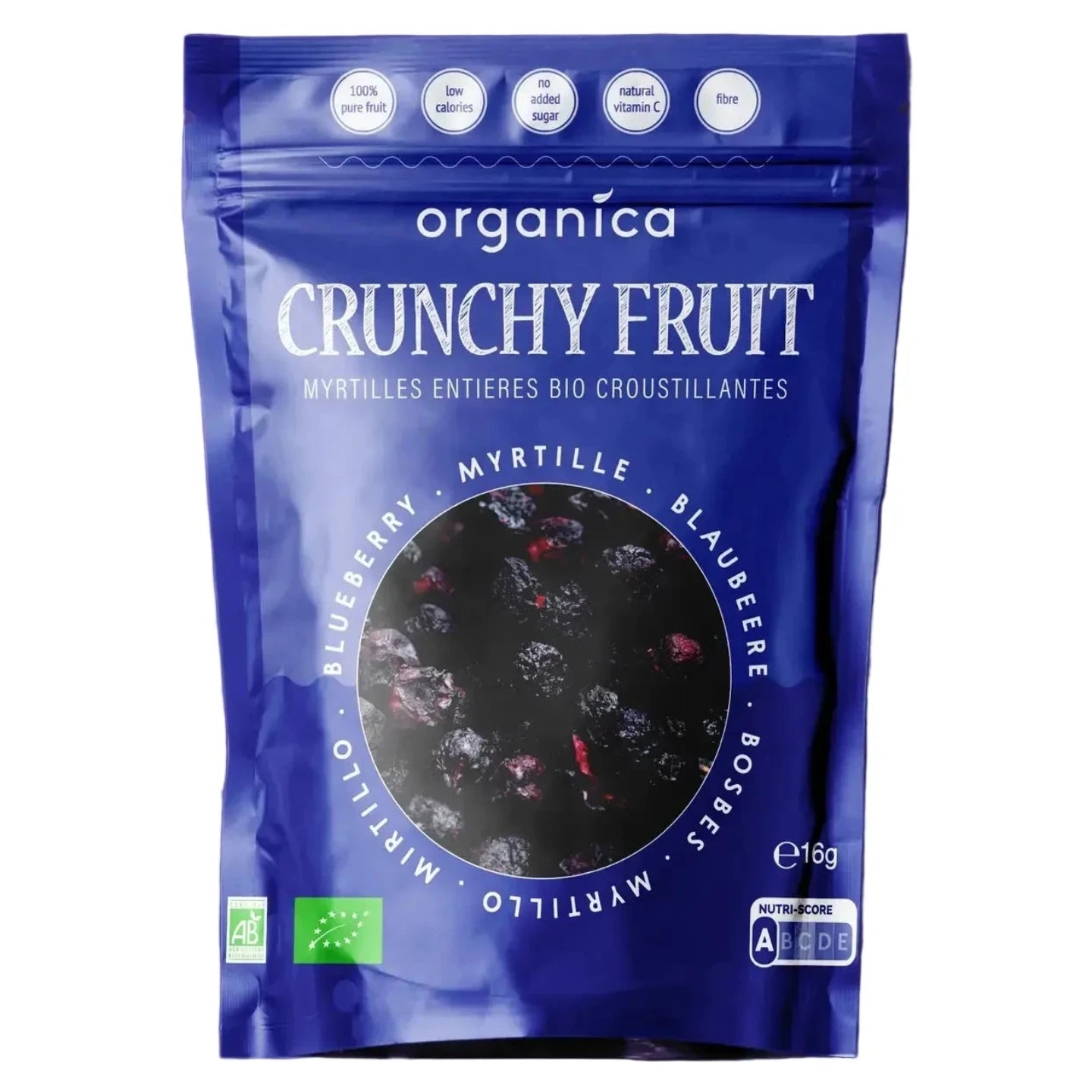 Afine liofilizate organice 100% fructe pure, 16gr Organica Food