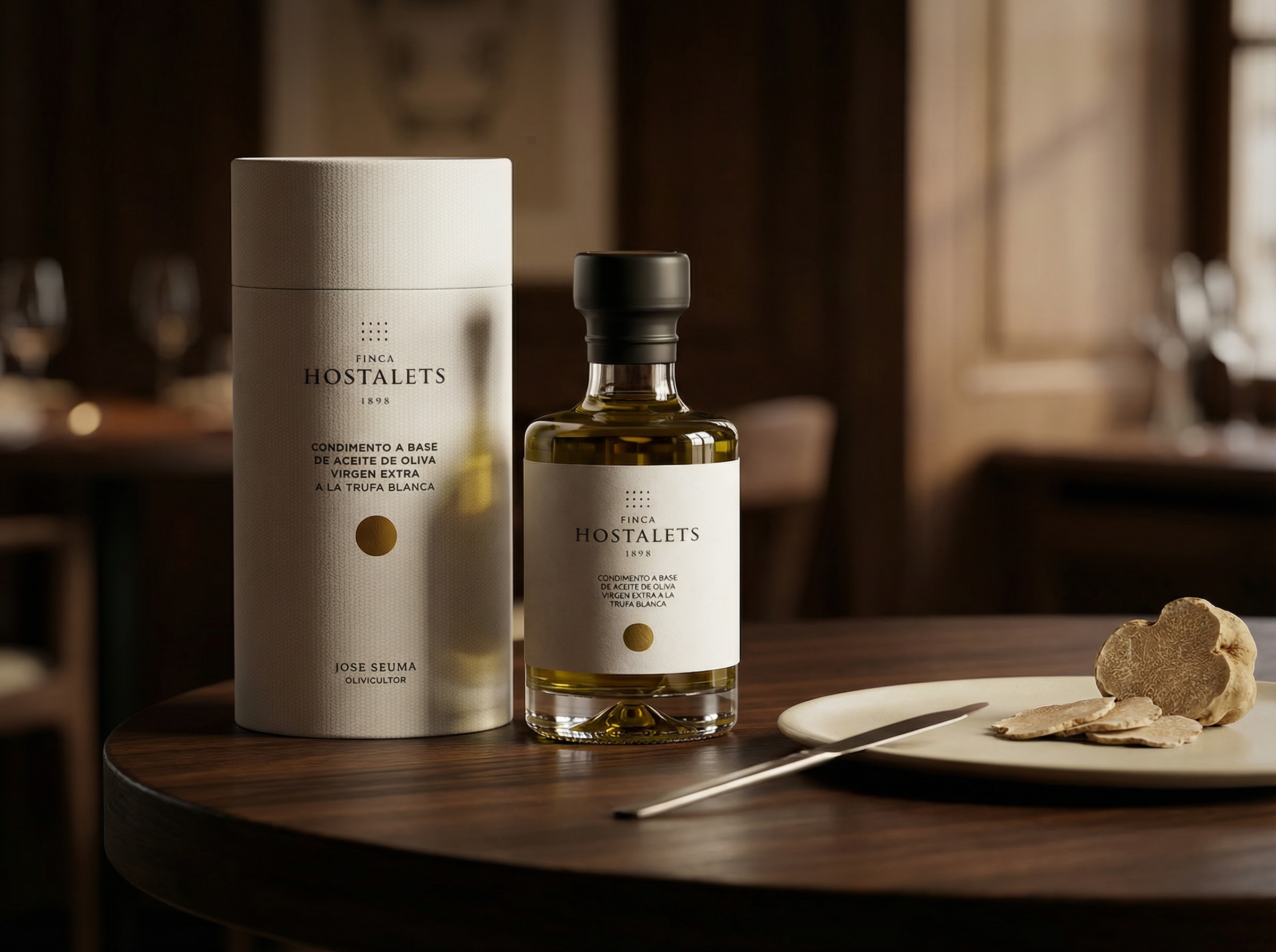 Ulei de măsline extravirgin cu trufe albe, 100ml Finca Hostalets