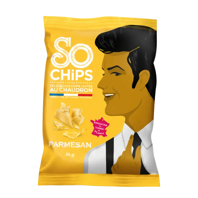 Chipsuri de parmezan DOP, 35gr So Chips