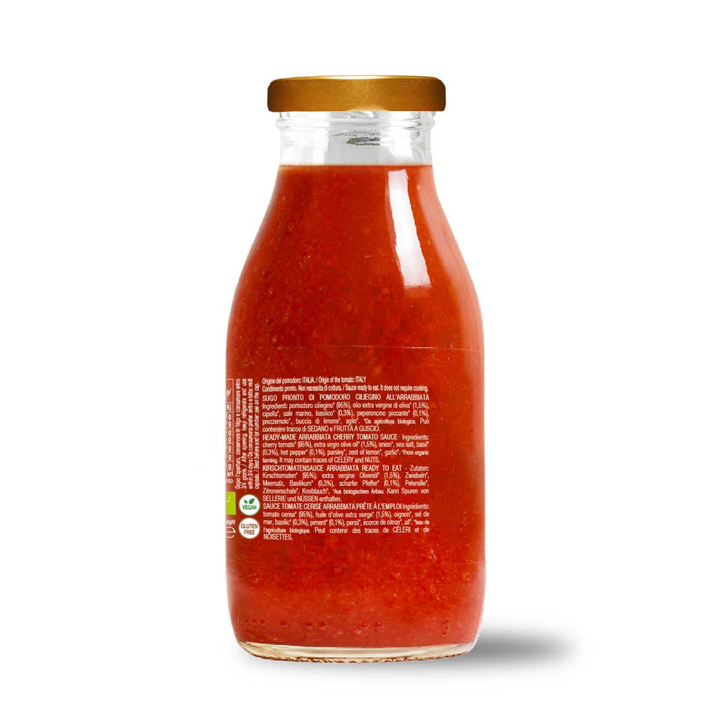 Organic Arrabbiata ready-made cherry tomato sauce, 250gr Convivia